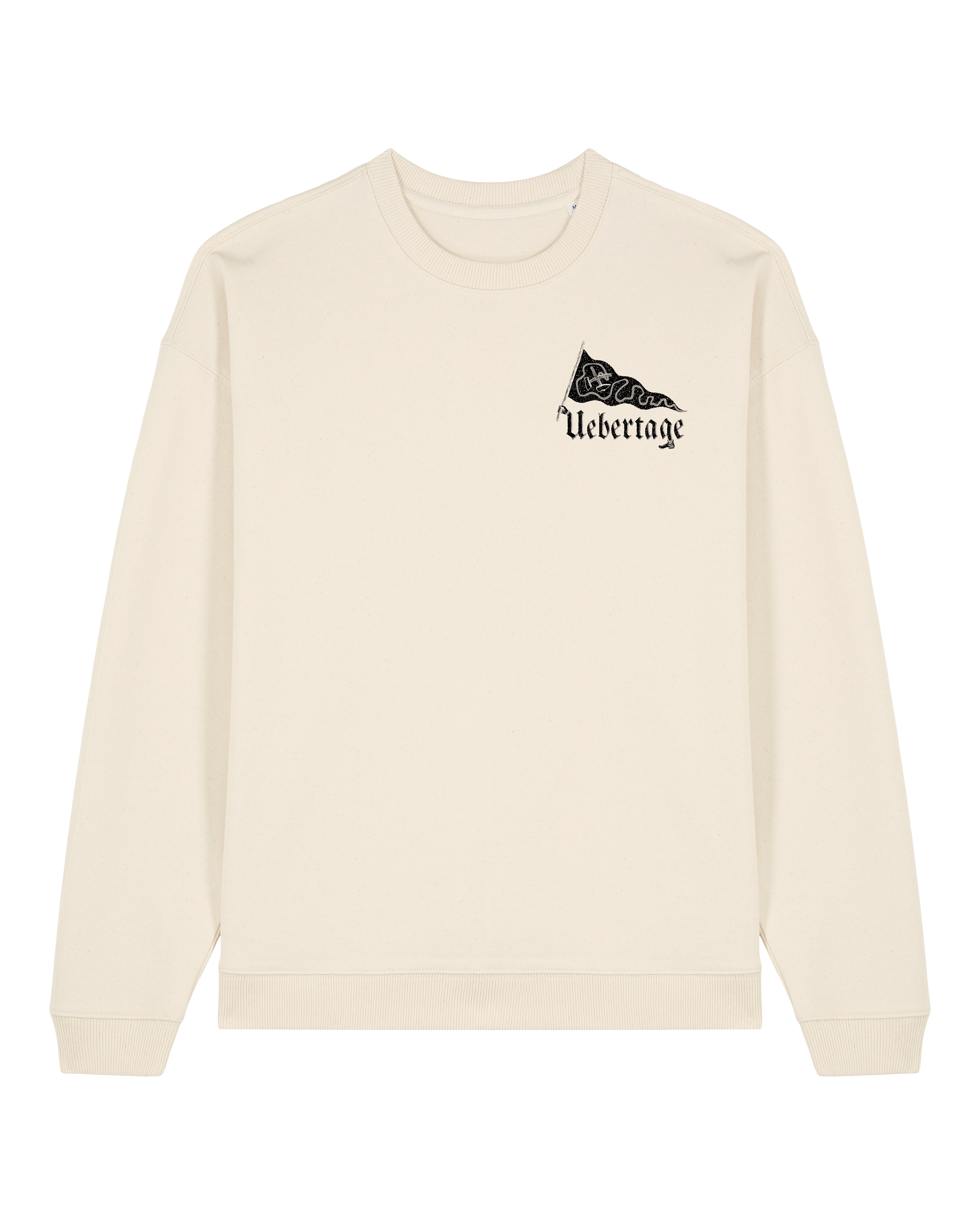 Uebertage Hand-Schuh-Logo Rundhalspullover Oversized Black