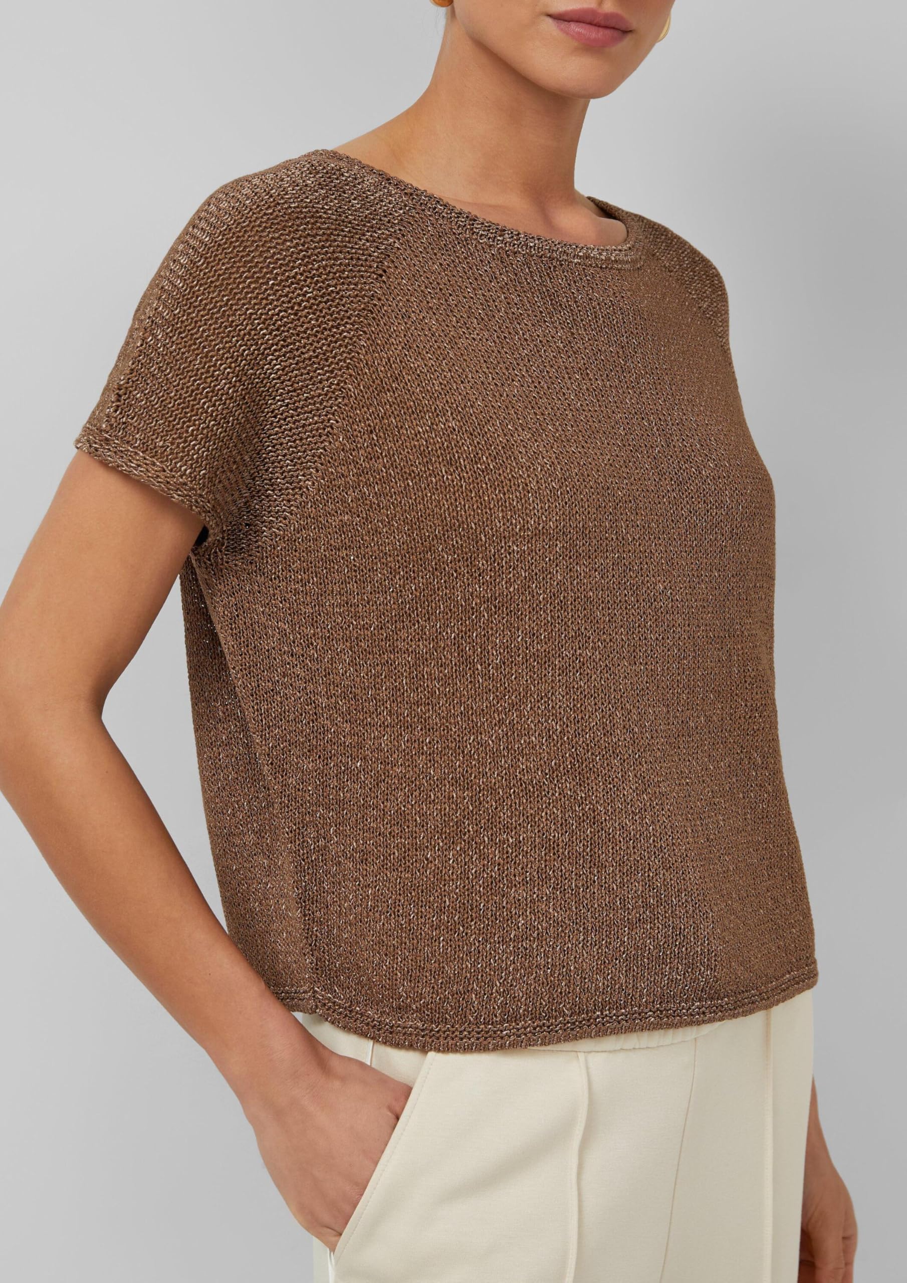 s.Oliver Black Label Strickpullover ärmellos U-Boot Relaxed Fit