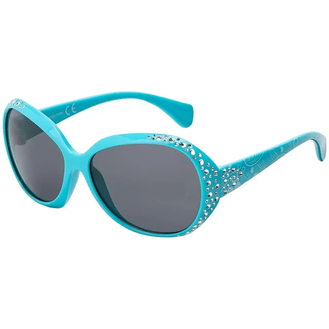 BEZLIT Kinder Sonnenbrille oval Blau mit Strass UV400