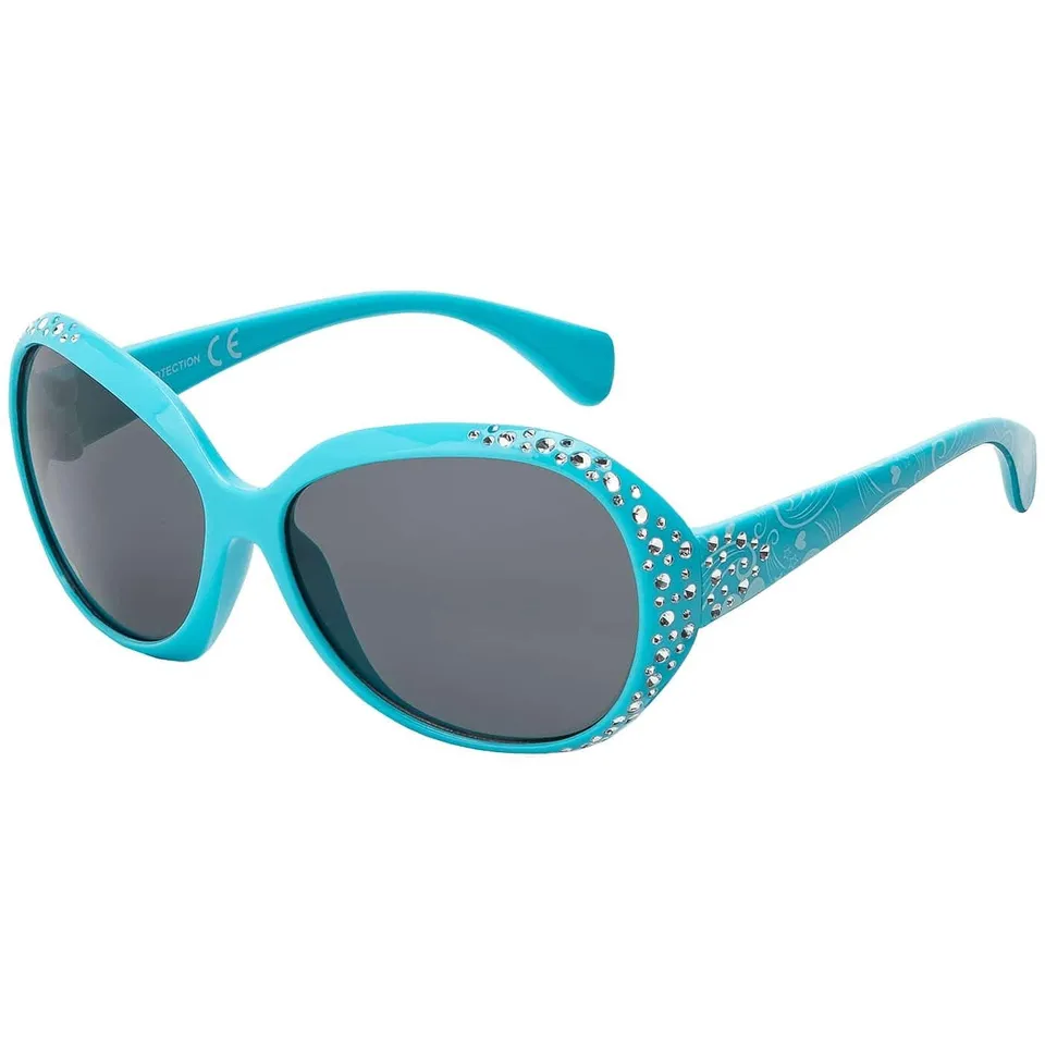 BEZLIT Kinder Sonnenbrille oval Blau mit Strass UV400