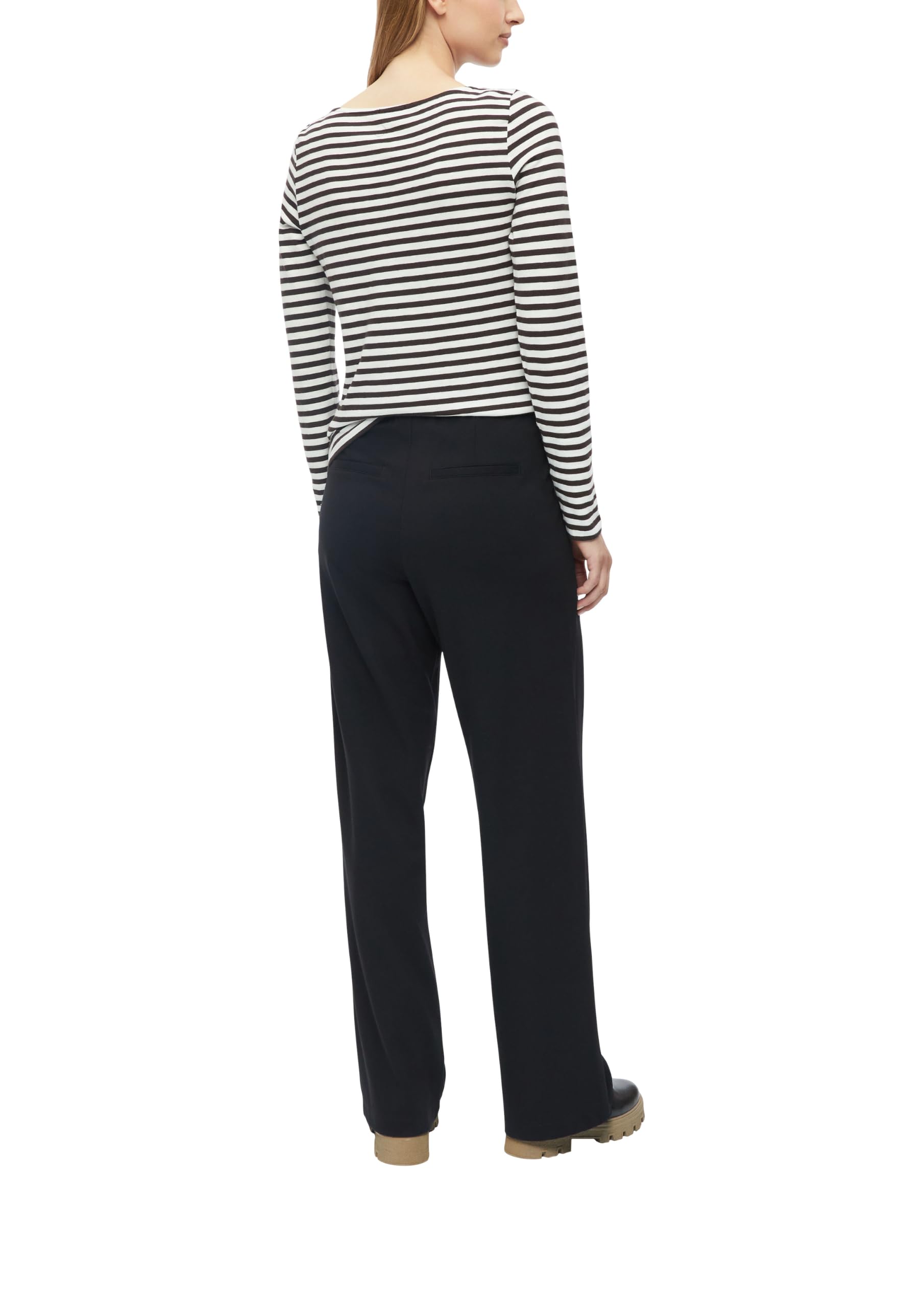s.Oliver Red Label Hose Wide Leg Schwarz Elastikbund