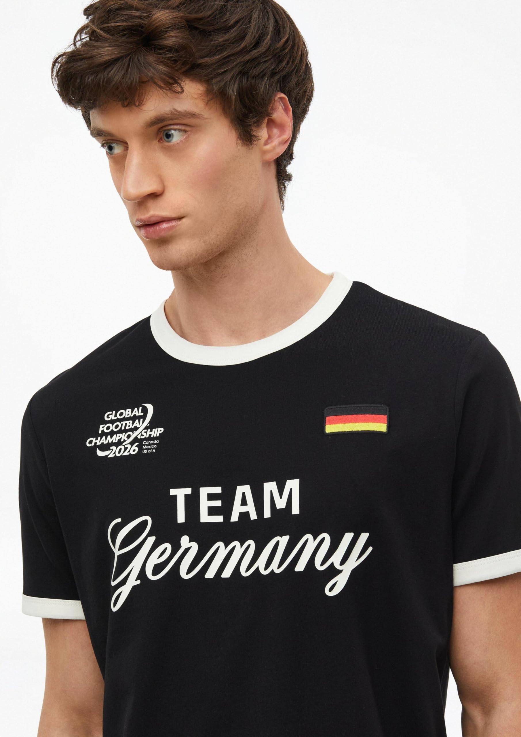 s.Oliver Junior Fußball T-Shirt schwarz XL Print