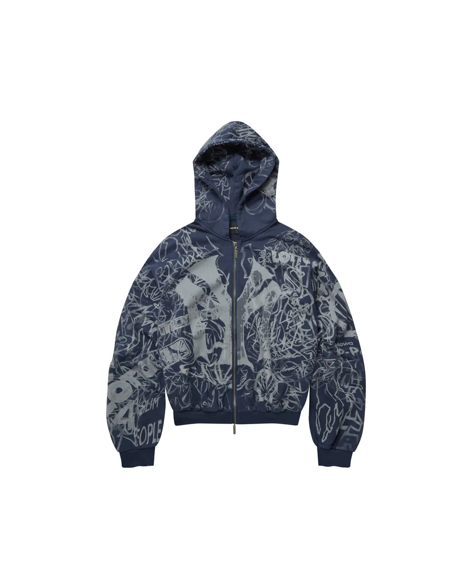Mowalola Graffiti Track Top Hoodie navy Baumwolle