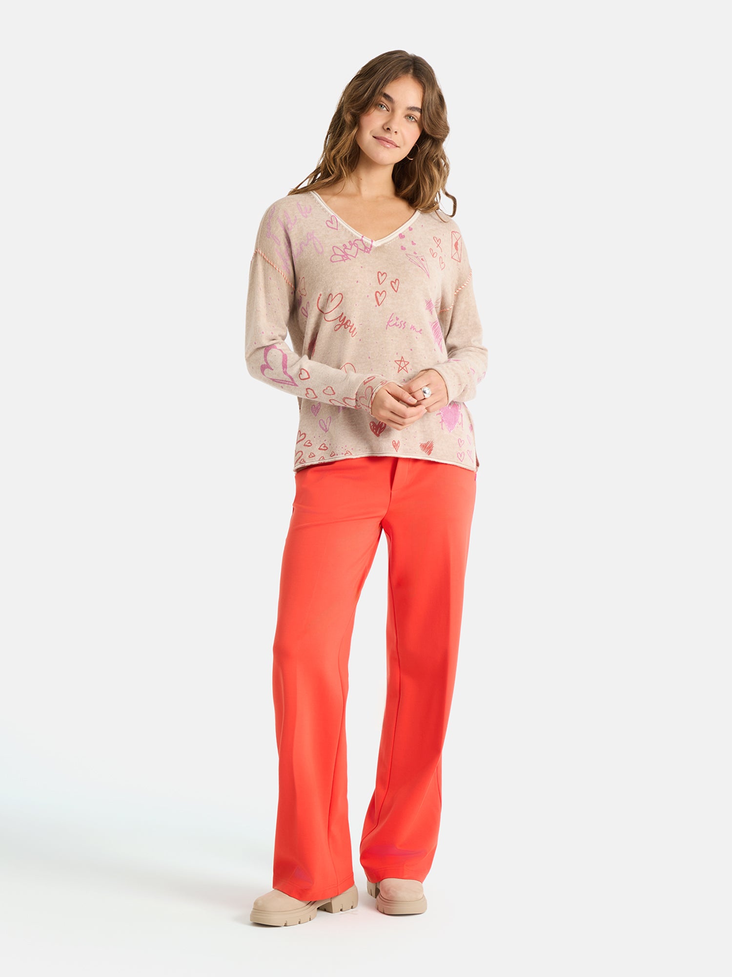 Lieblingsstück AlaraL Pullover beige Wolle Print