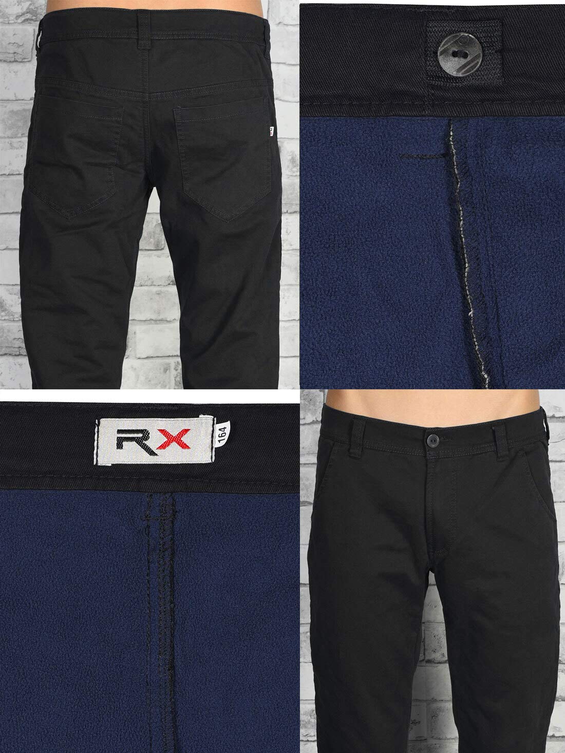 BEZLIT Jungen Thermo Chino Hose 22879 Schwarz gefüttert