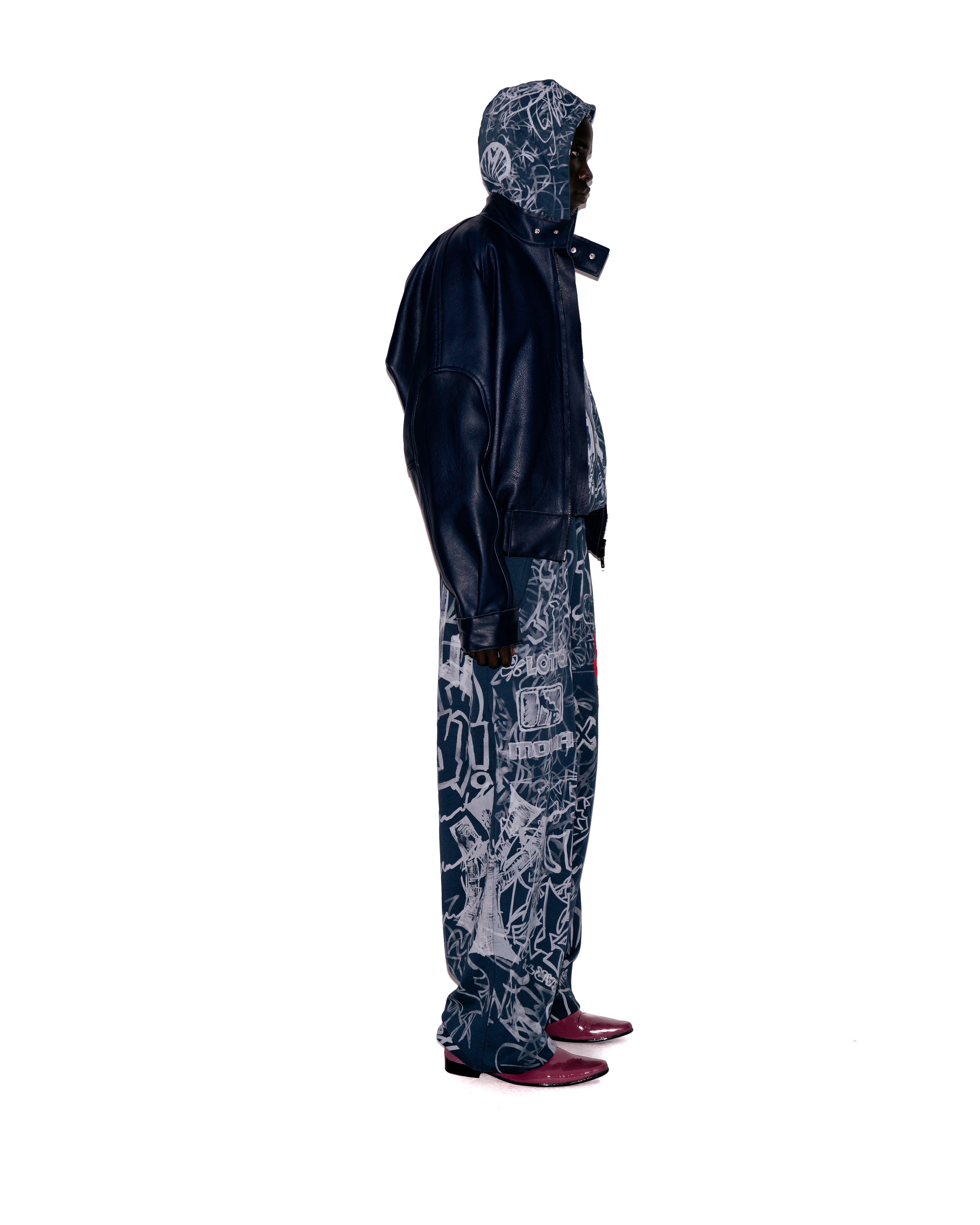 Mowalola Graffiti Track Pants Jogginghose Navy Blau