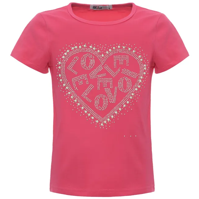 BEZLIT Love Herz T-Shirt Glitzer weiß 128