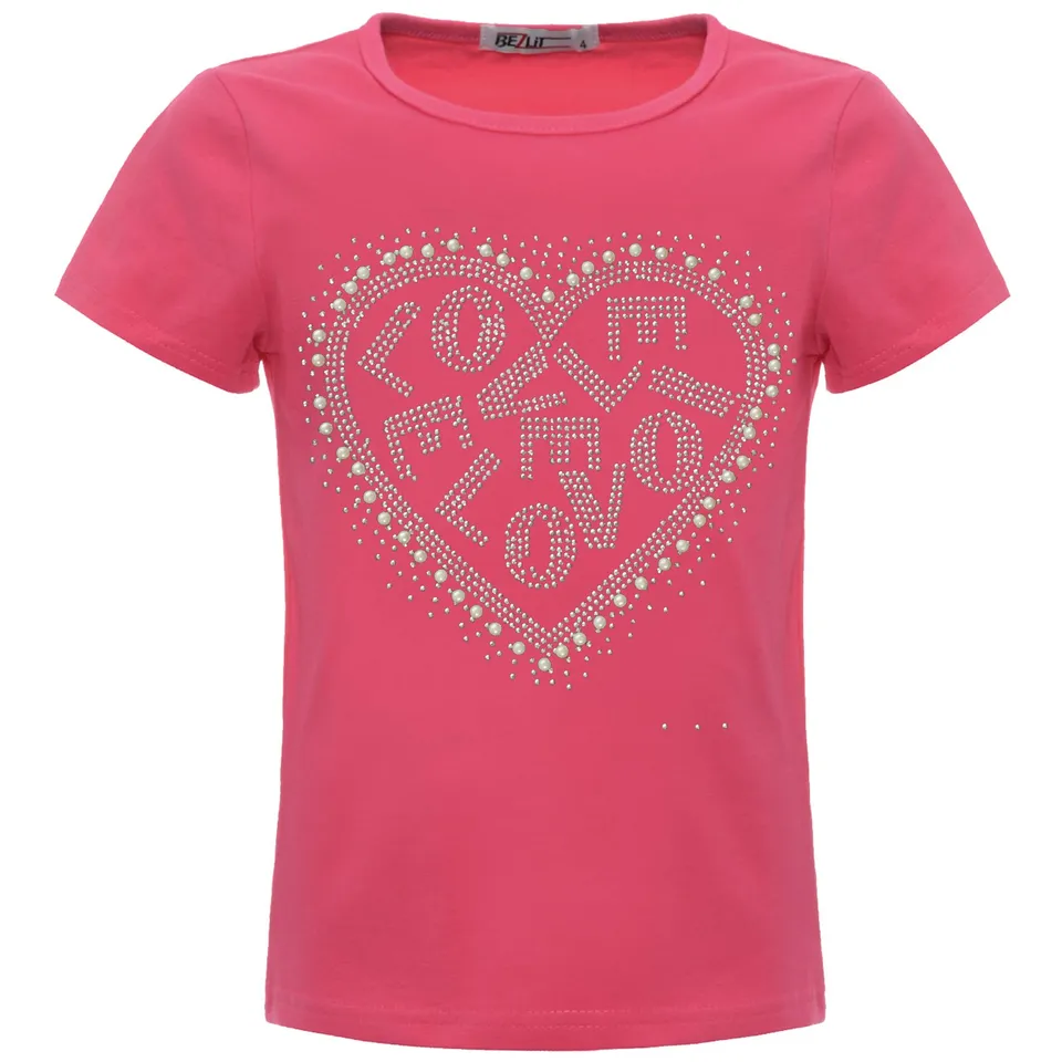 BEZLIT Love Herz T-Shirt Glitzer weiß 128