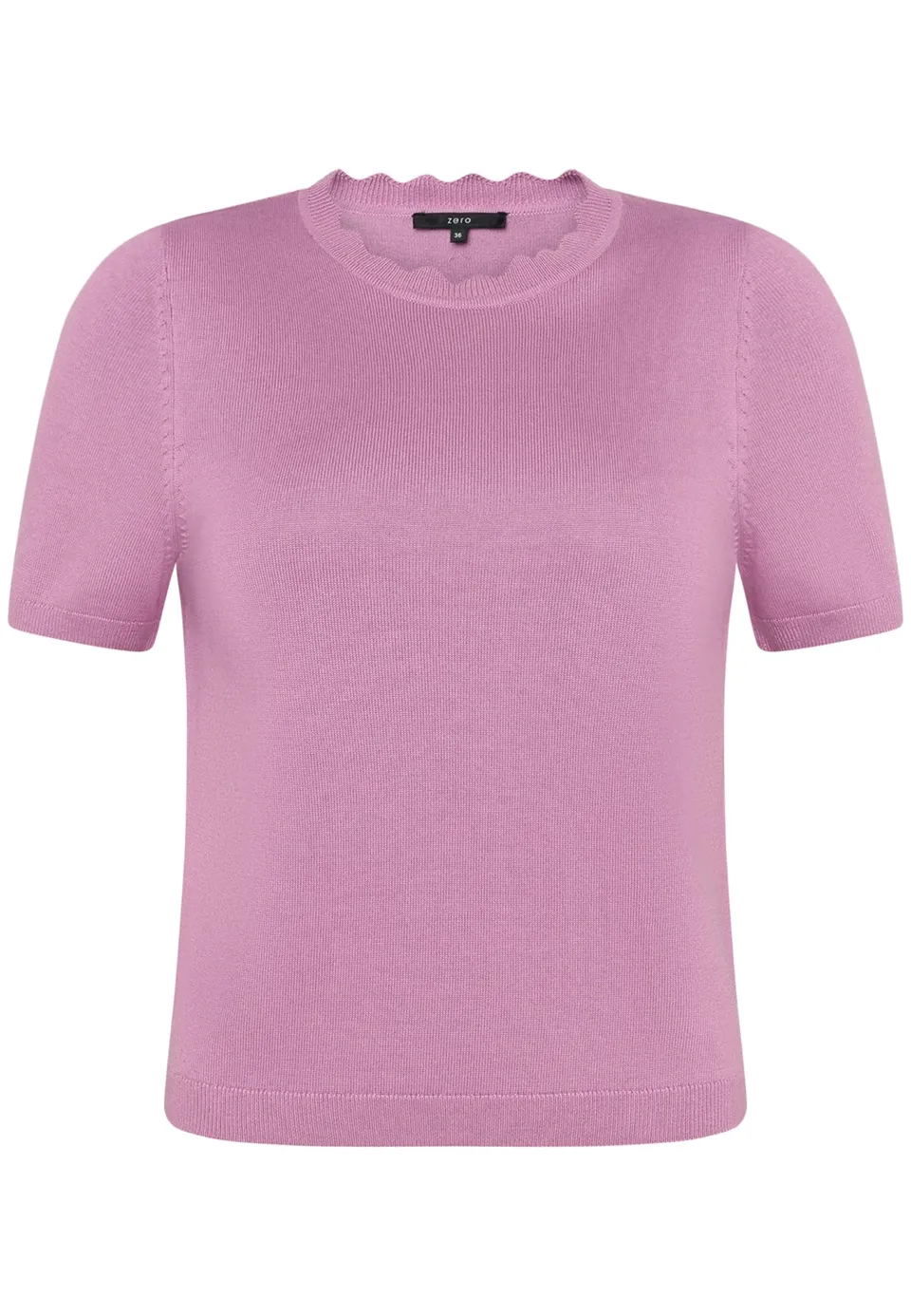 zero Kurzarmpullover Wellensaum Smoky Grape 40