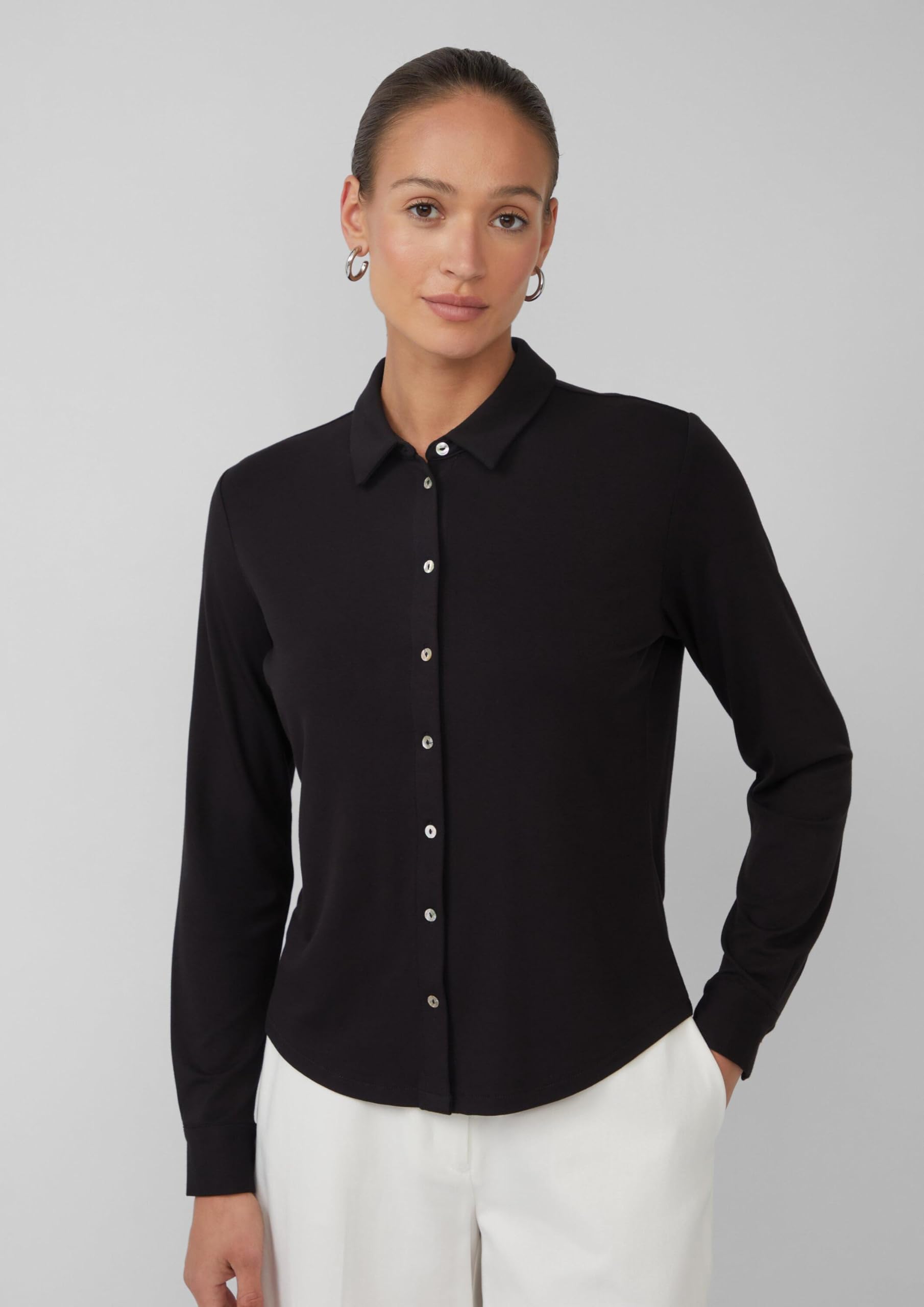 s.Oliver Junior Jerseybluse Gr. 38 Perlmuttknöpfe
