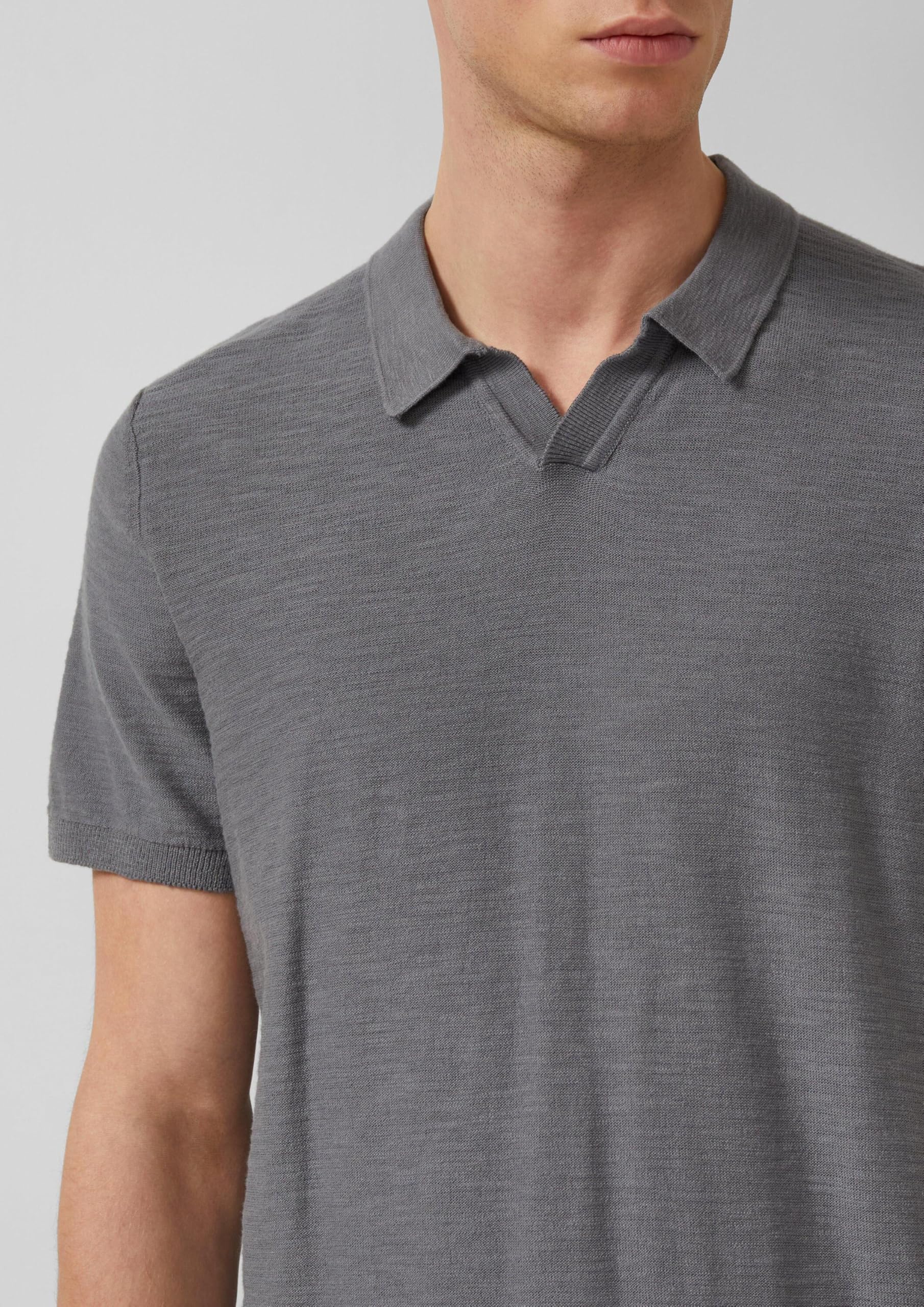 s.Oliver RED LABEL Flammgarn Strick-Polo L olivgrün