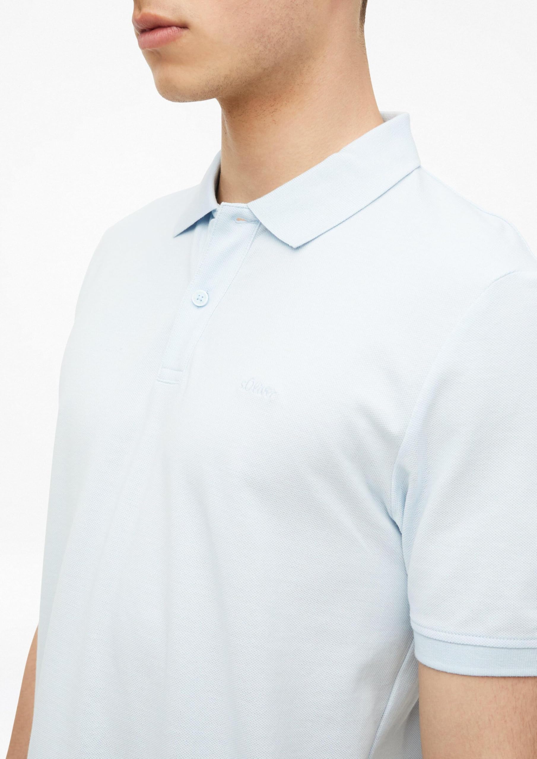 s.Oliver RED LABEL Polo-Shirt Baumwolle blassblau kurzarm