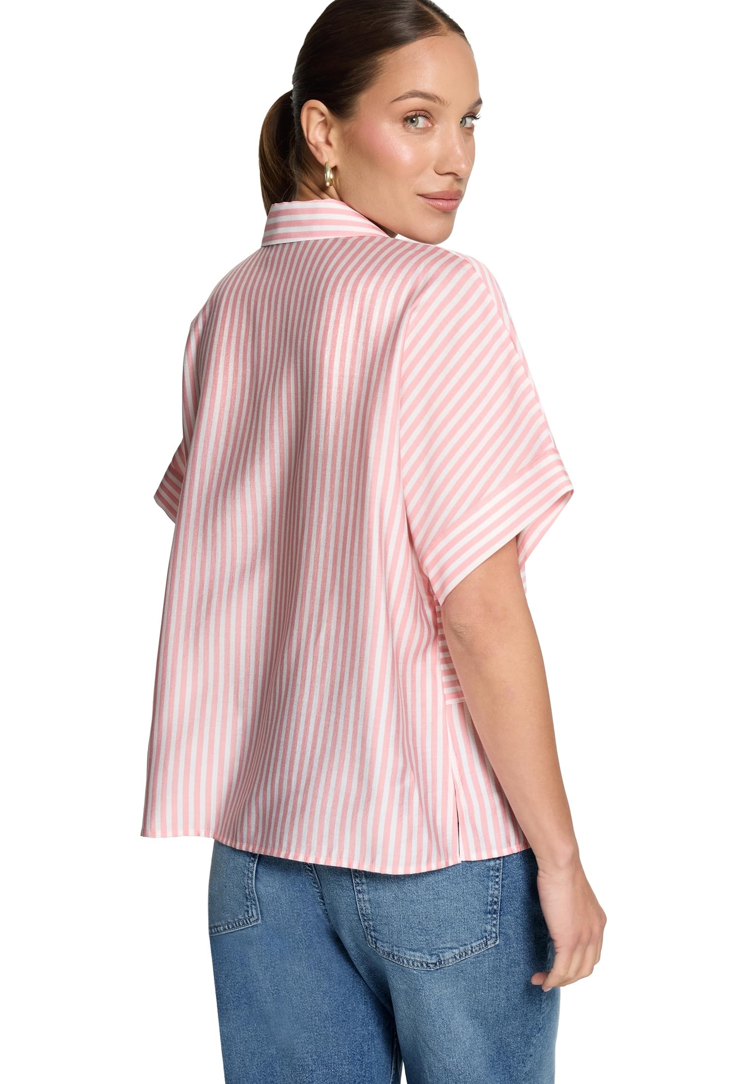 zero Hemdbluse mit Streifen Bluse 40 Rosé Cream