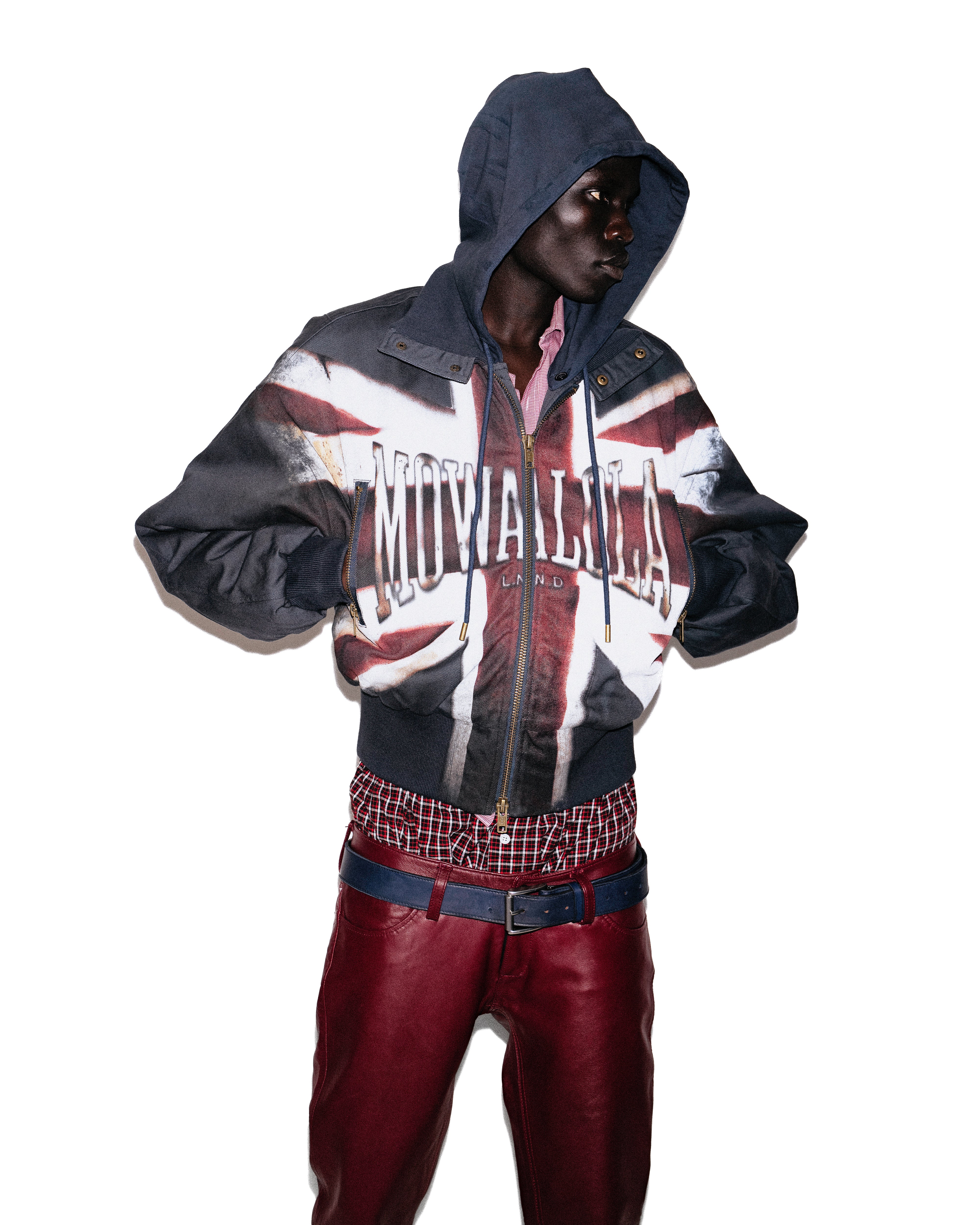 Mowalola Union Jack Bomberjacke mit Kapuze