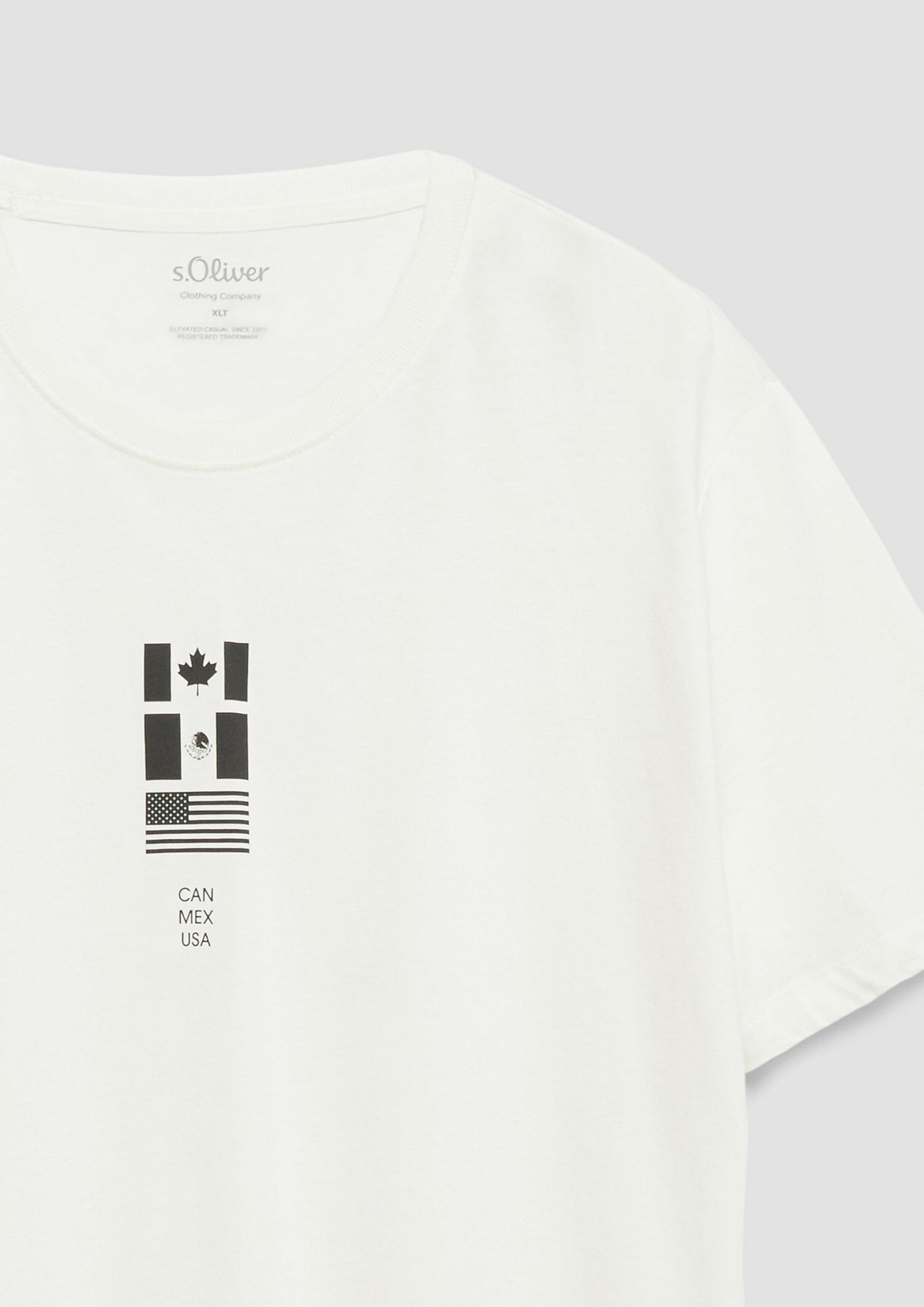 s.Oliver Front- und Rückenprint T-Shirt 3XL Ecru
