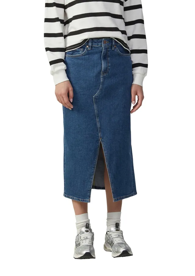 s.Oliver QS Denimrock wadenlang Damen Gr.38 Schlitz
