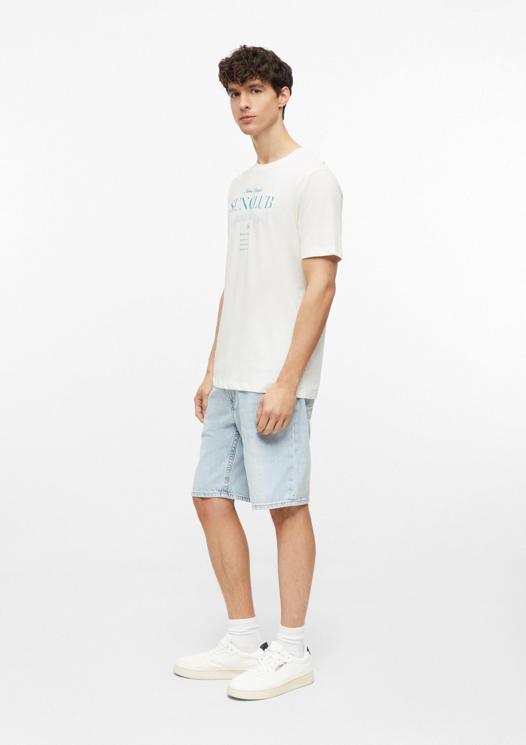 s.Oliver Herren T-Shirt Jersey Frontprint aus Baumwolle