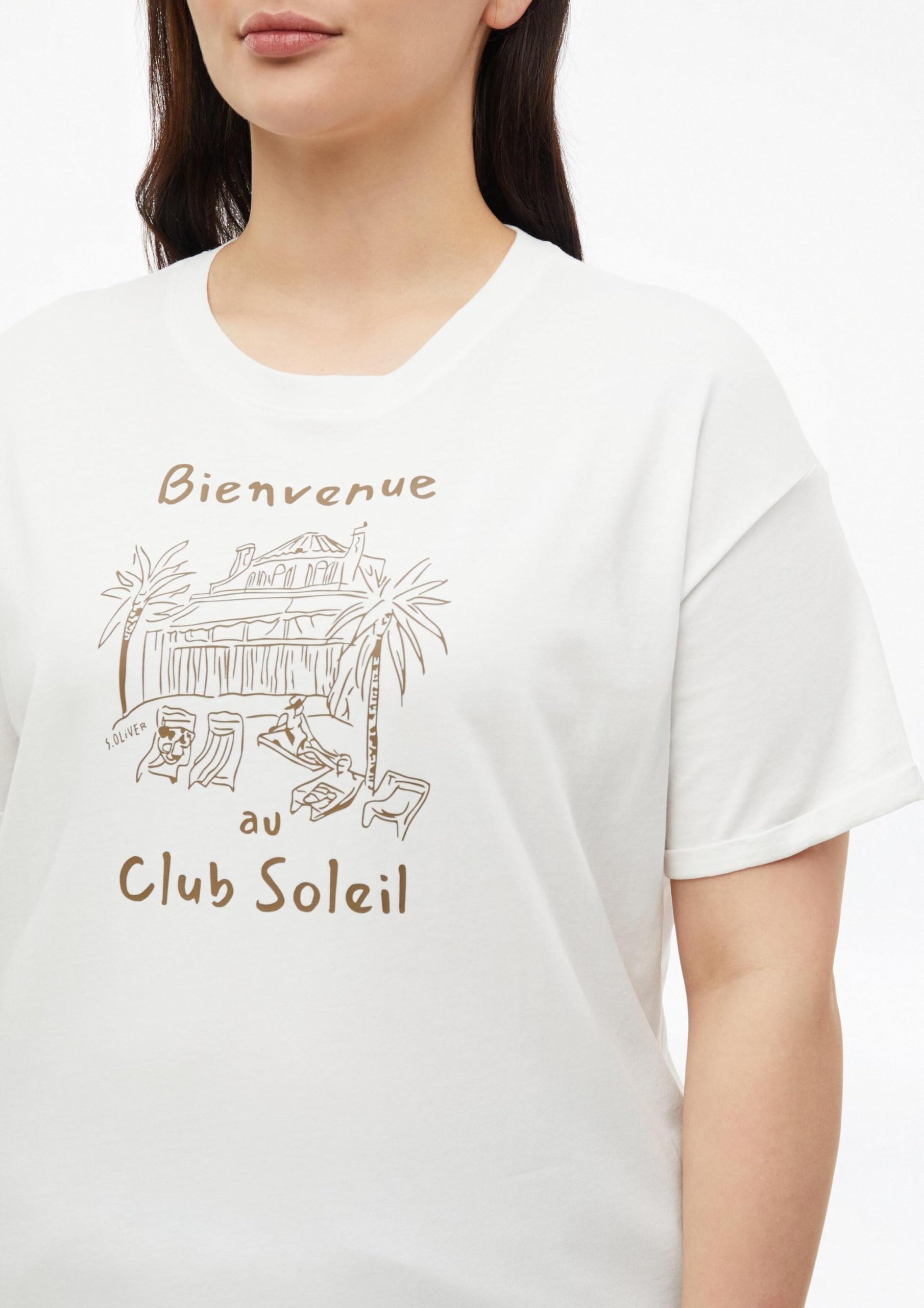 s.Oliver RED LABEL T-Shirt Frontprint Gr. 48 bordeaux
