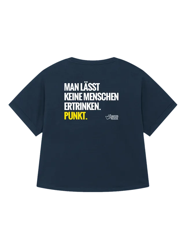 dna merch United4Rescue MAN LÄSST KEINE MENSCHEN T-Shirt Damen schwarz