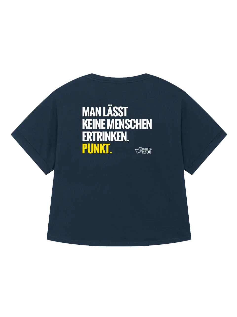 dna merch United4Rescue MAN LÄSST KEINE MENSCHEN T-Shirt Damen schwarz