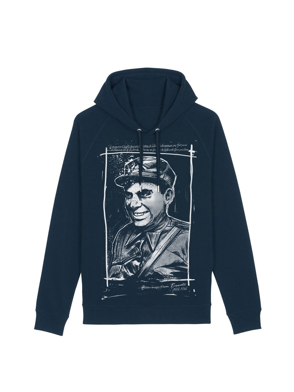 dna merch Keine Regierung Durruti Kapuzenpullover Schwarz Zitat