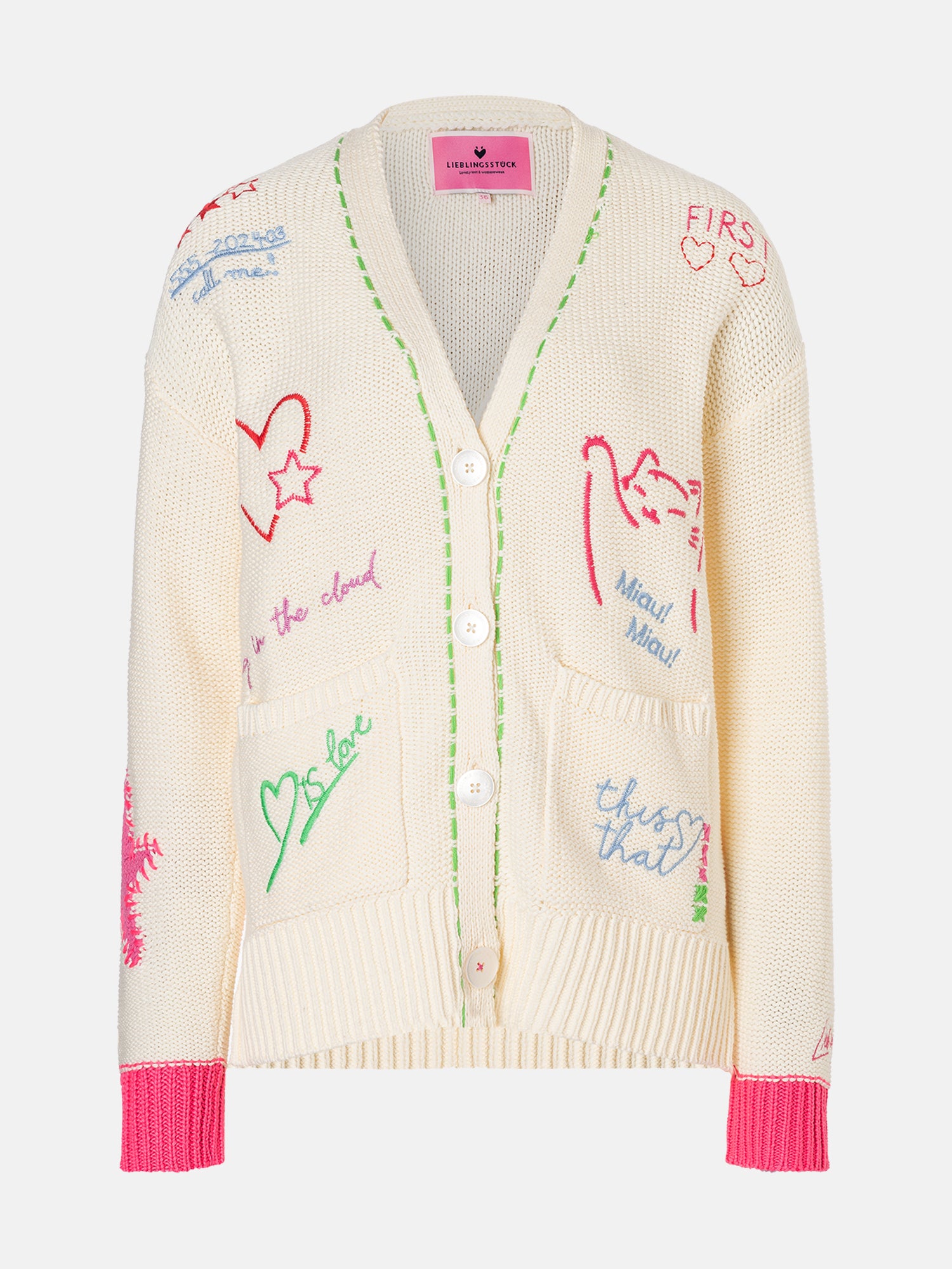 Lieblingsstück ArunaL Strickjacke offwhite Stickerei