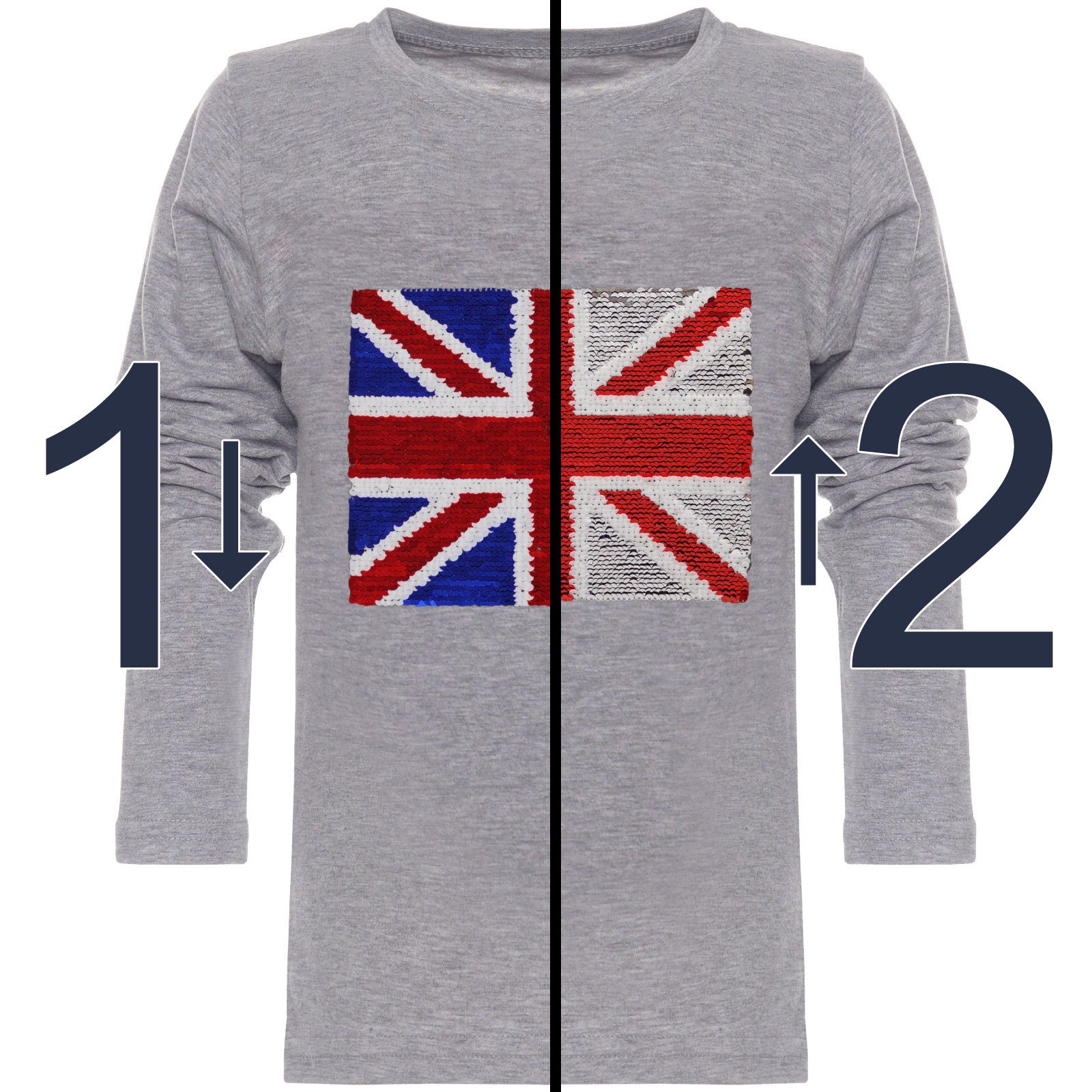 BEZLIT 21731 Jungen Langarmshirt Pailletten Grau Gr.104