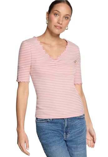 zero Halbarm-Shirt mit Raffung Gr.38 Rosé/Cream