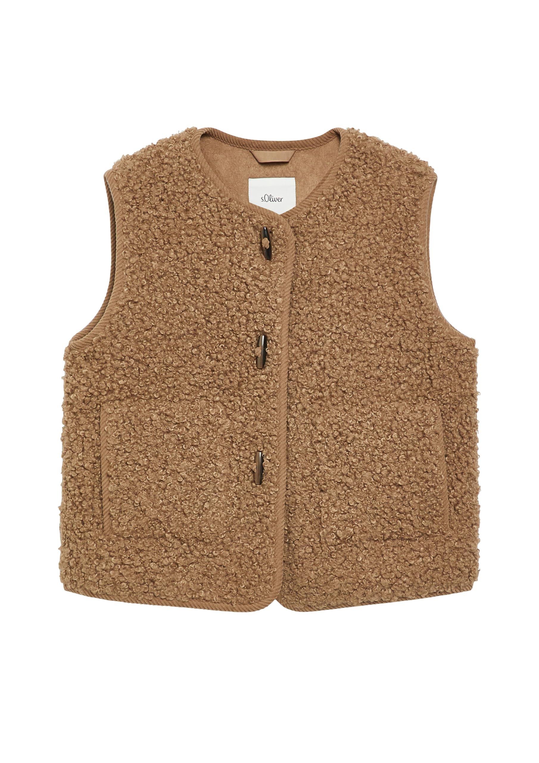 s.Oliver RED LABEL Teddy Weste flauschig schwarz