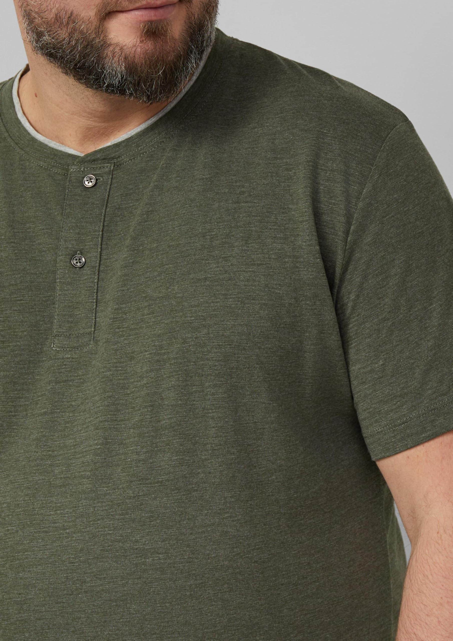s.Oliver Junior Henley-Shirt Melange-Jersey olivgrün