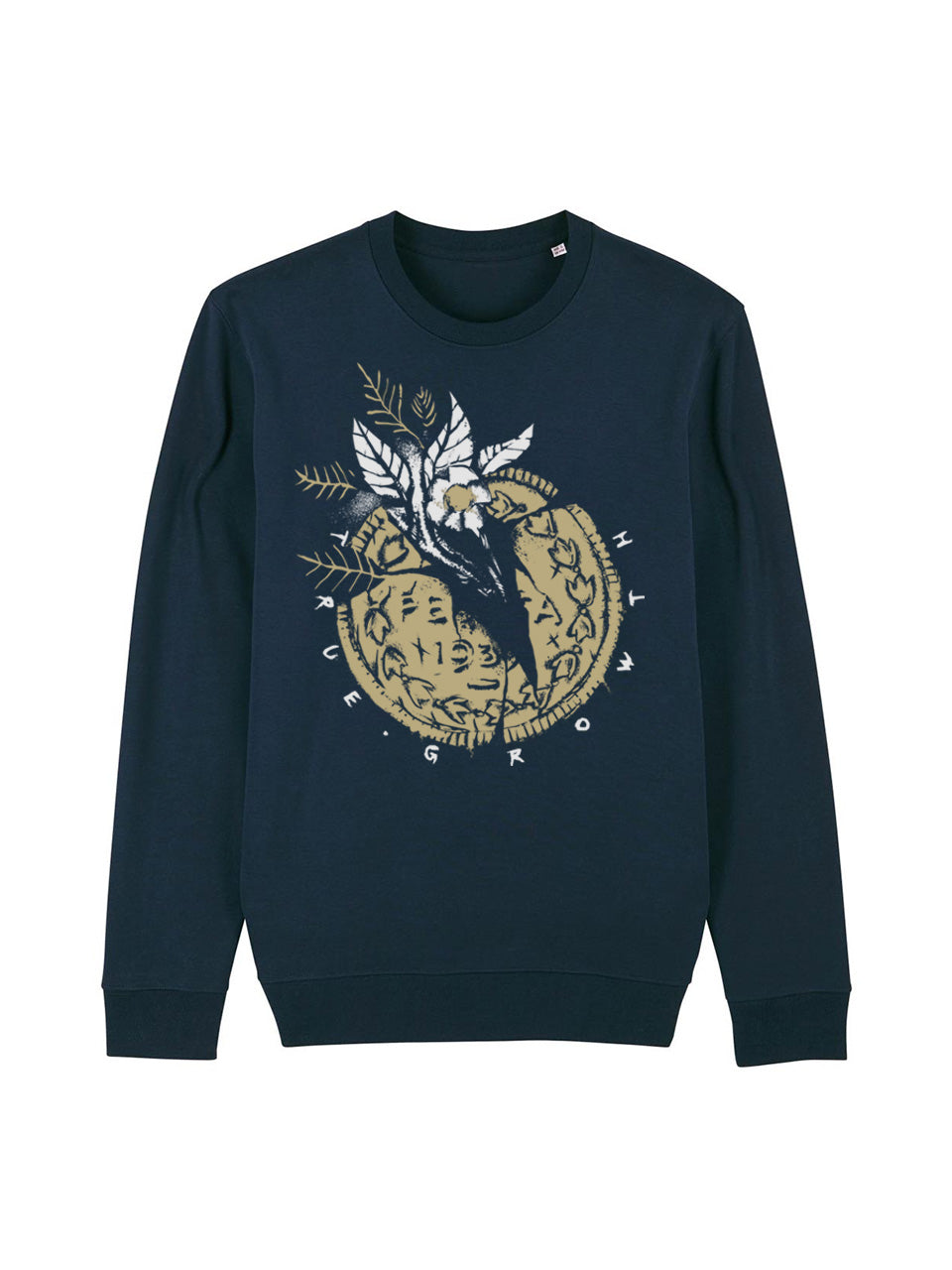 dna merch Wahres Wachstum Rundhalspullover schwarz