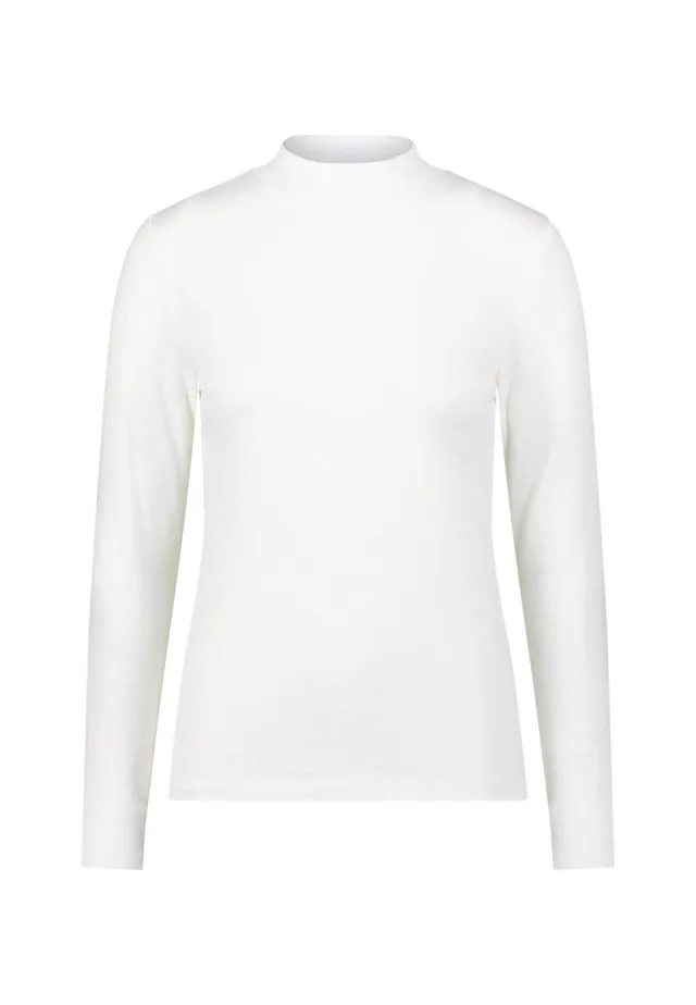 zero Langarmshirt Stehkragen Offwhite Gr. 38
