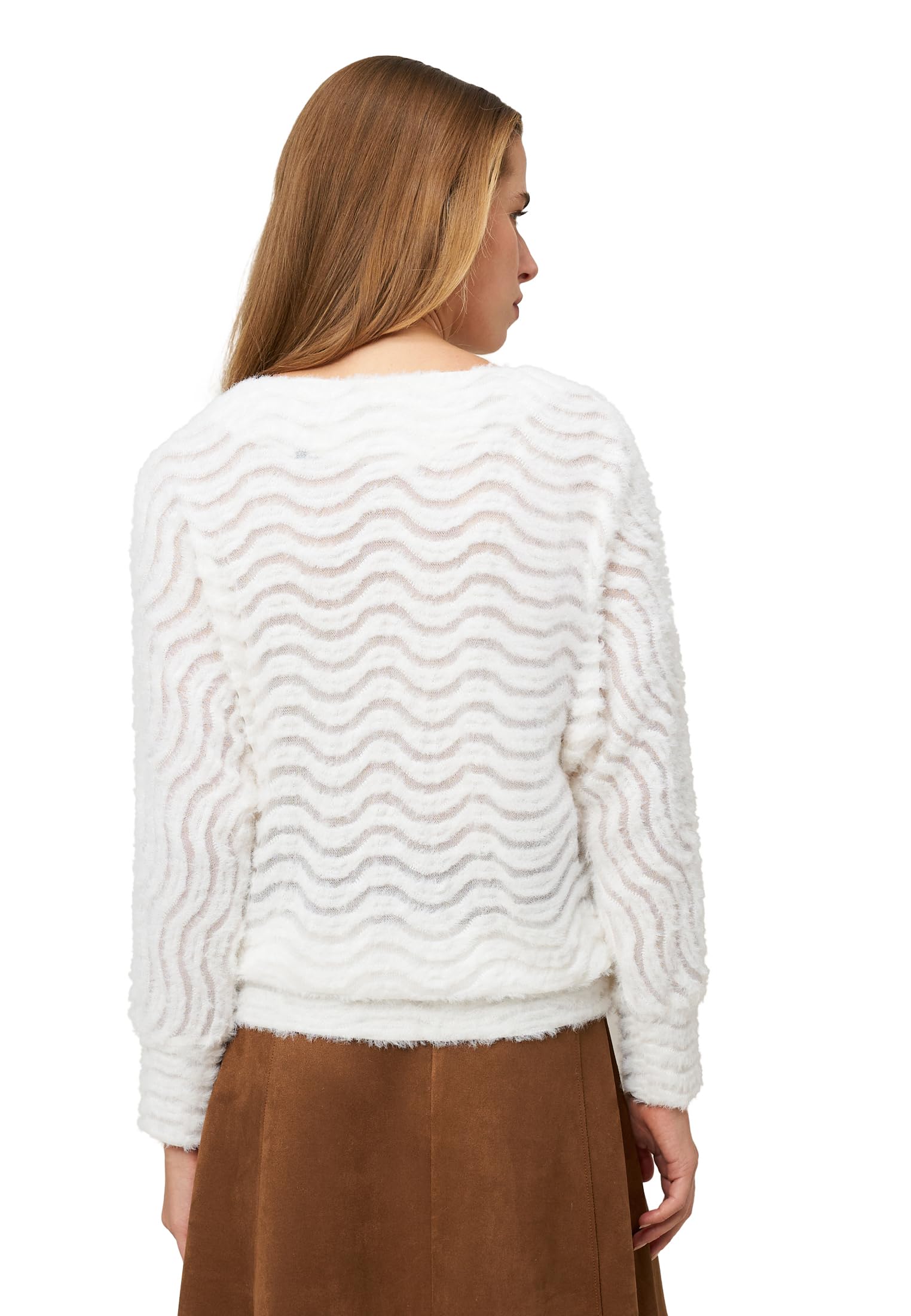 zero Sweatshirt Wellenmuster Damen Eggnog Gr. 38 lässig