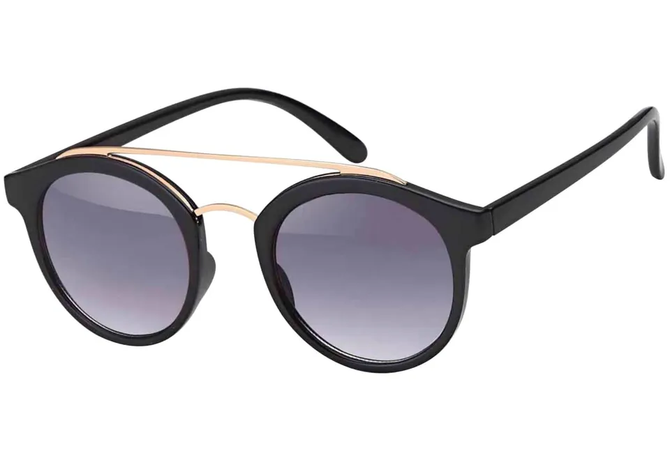 BEZLIT Unisex Sonnenbrille Doppelsteg Schwarz Gold UV400
