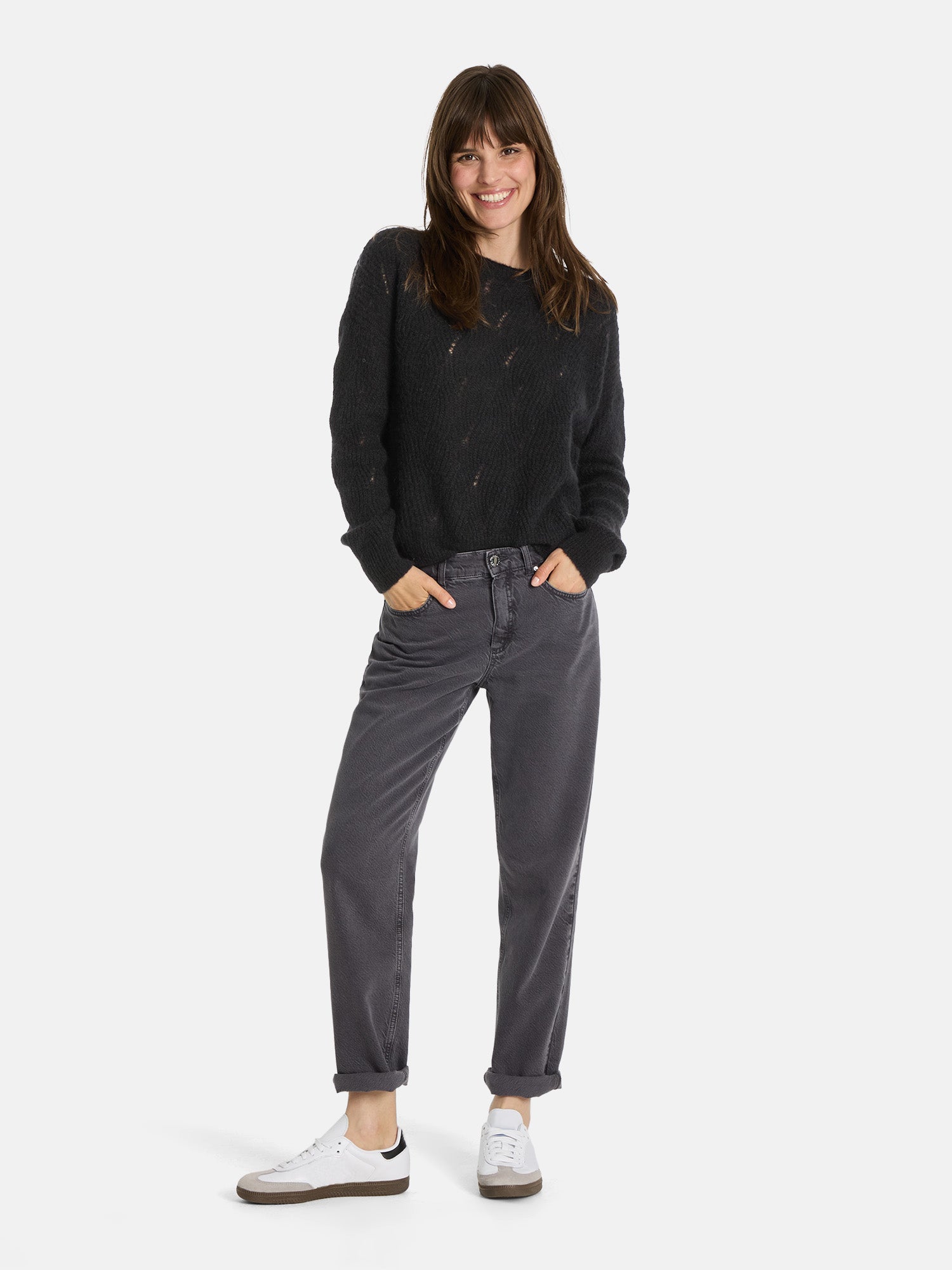Lieblingsstück JaneaL Pullover Wollmix Zopf black