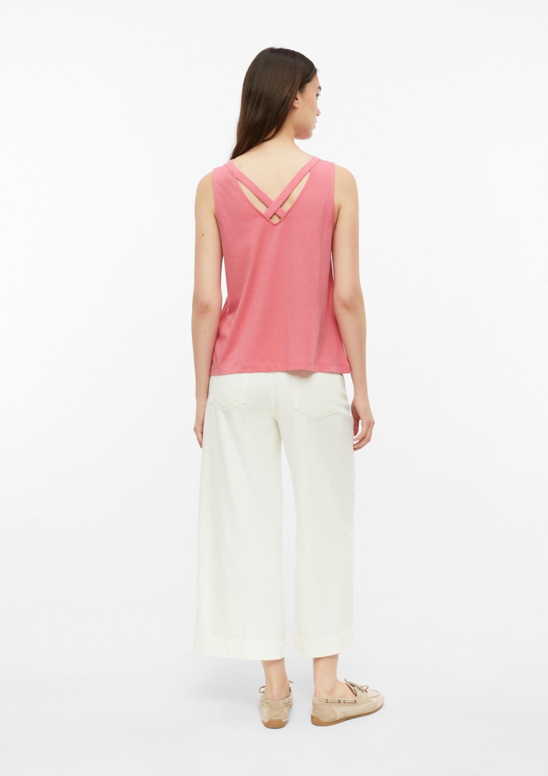 s.Oliver Jersey-Top Damen Relaxed ärmellos weiß
