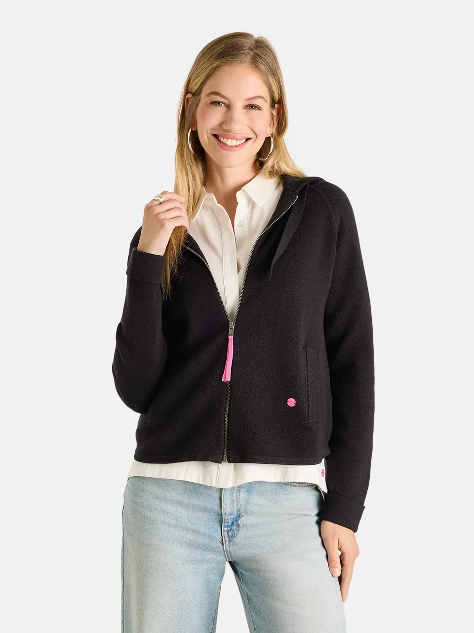 Lieblingsstück YariaL Jacke schwarz Viskosemix Kapuze
