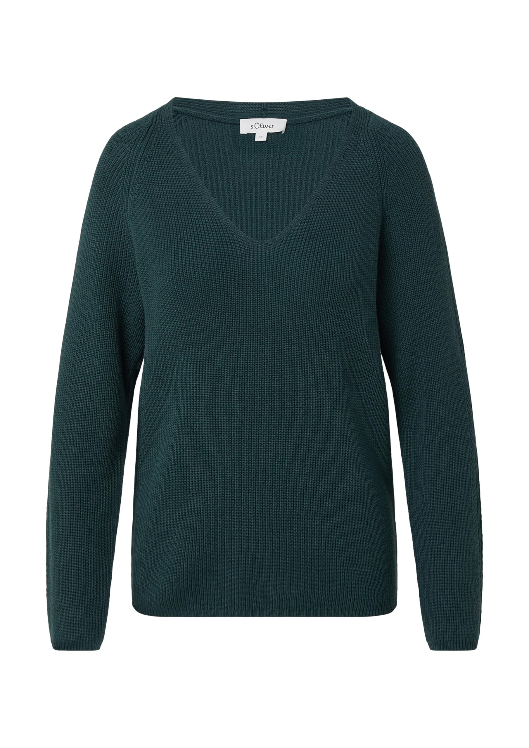 s.Oliver Junior Strickpullover V-Ausschnitt schwarz Baumwolle