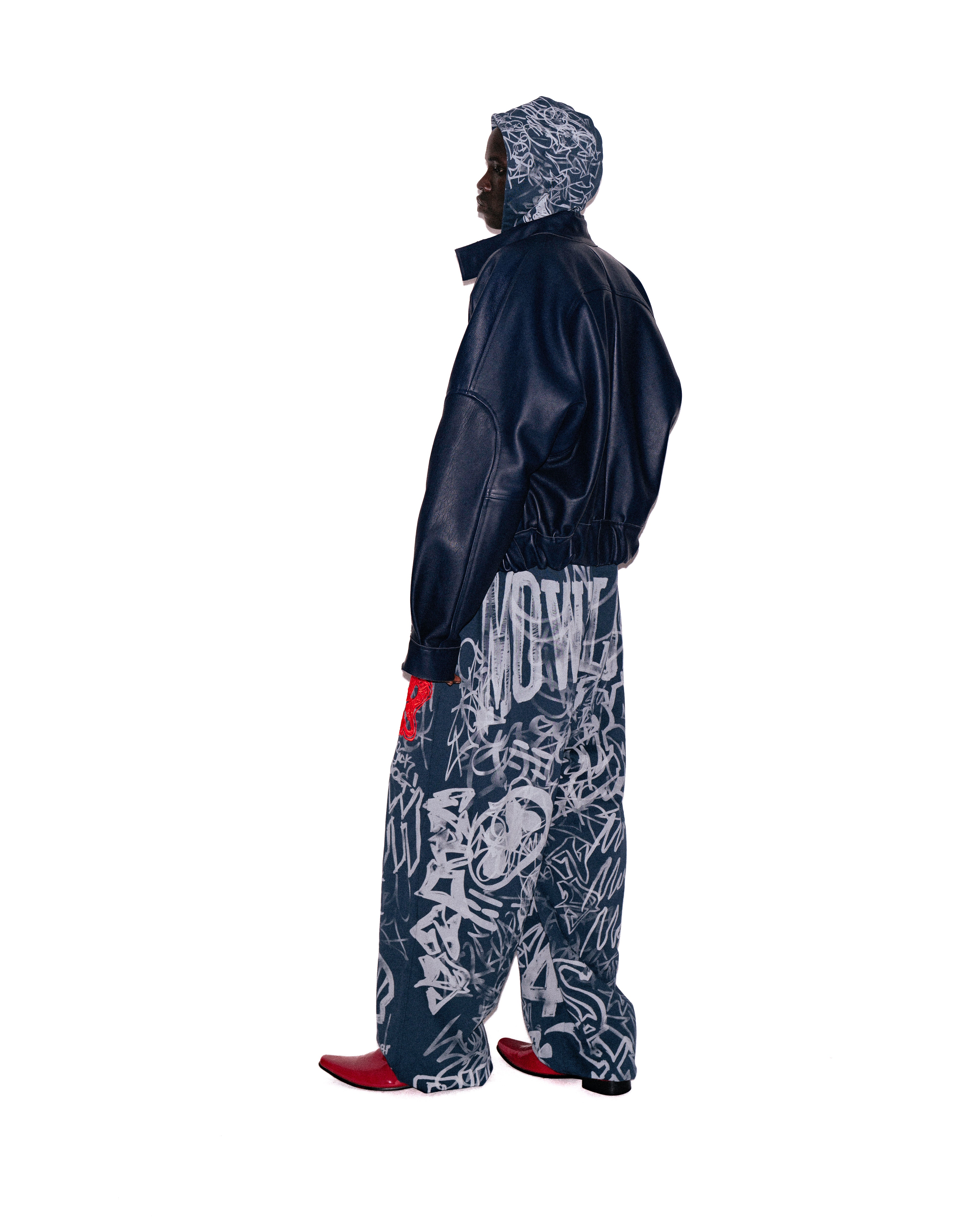 Mowalola Graffiti Track Pants Jogginghose Navy Blau