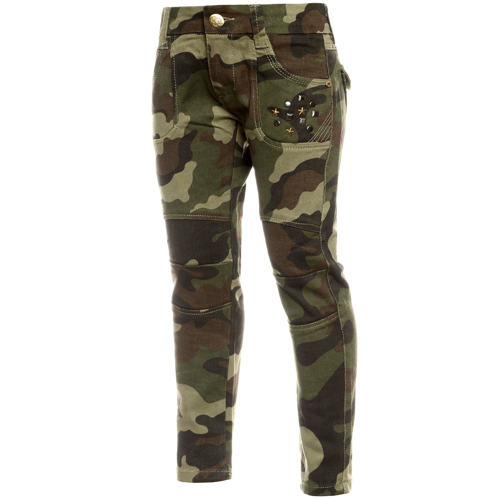 BEZLIT 21878 Mädchen Chino Hose Braun Camouflage Stretch