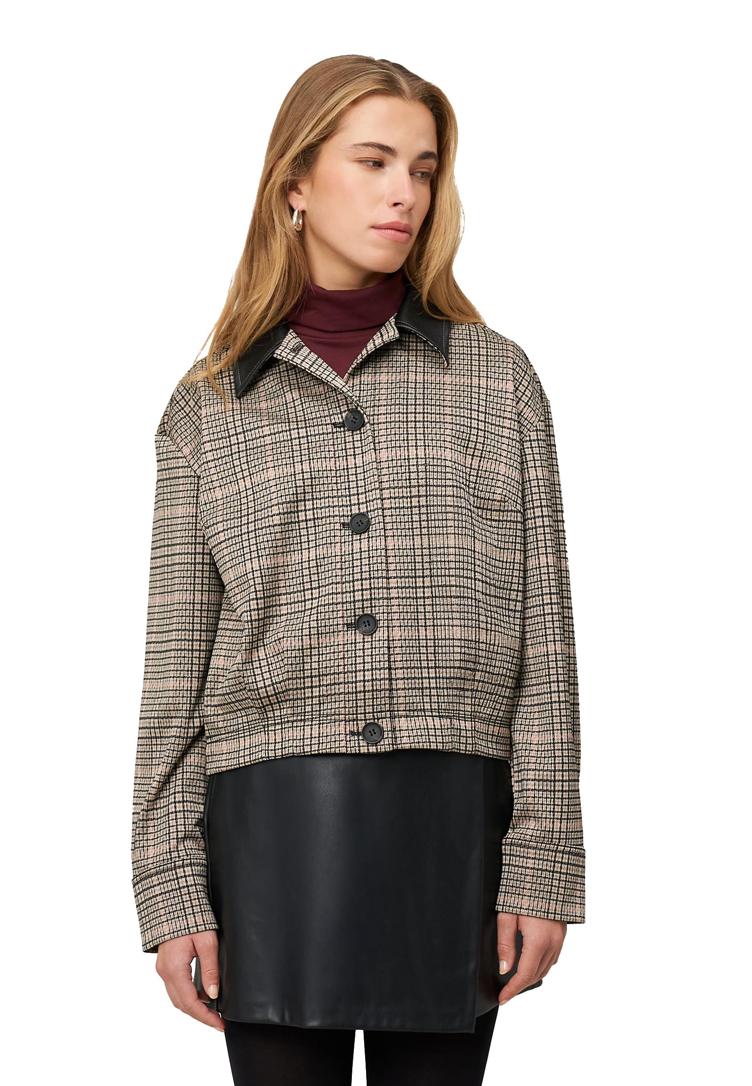 zero Karo-Jacke mit Knopfleiste Beige-Black Gr.40