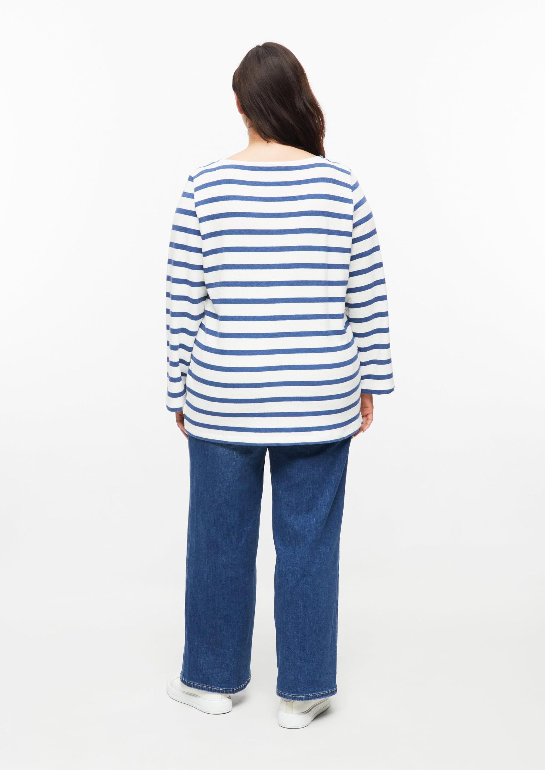 s.Oliver 2181708 Sweatshirt Streifen 48 blau Baumwolle