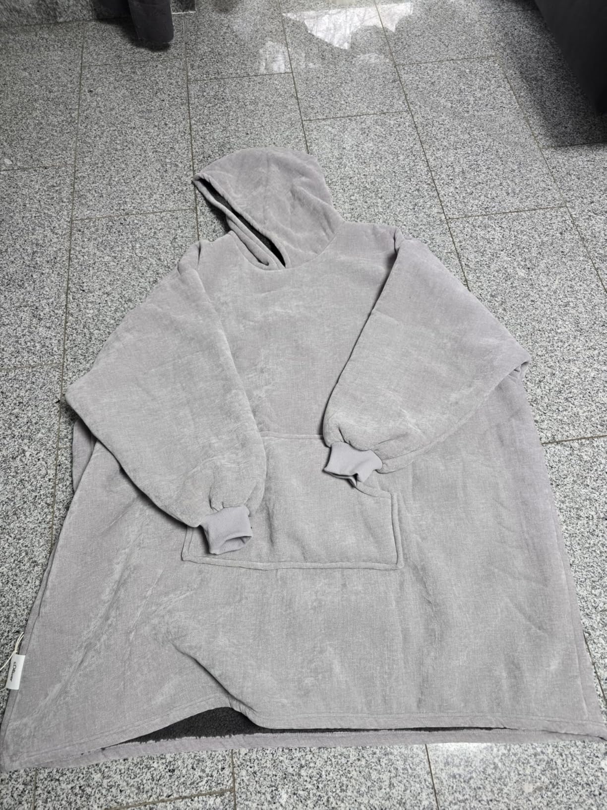 s.Oliver Lounge Hoodie Polyesterflausch grau Einheitsgröße