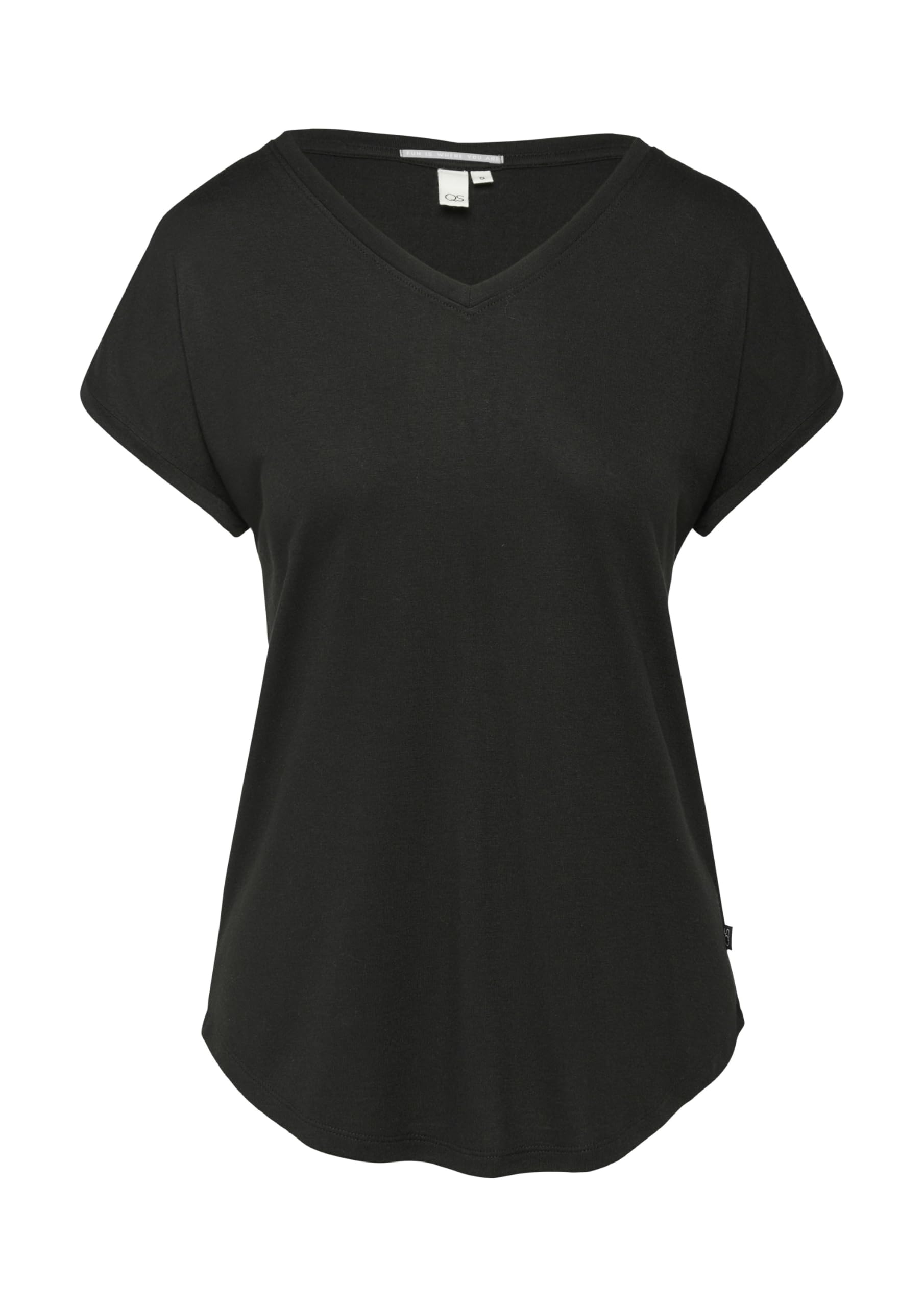 QS by s.Oliver lockeres T-Shirt Modalmix Damen leger