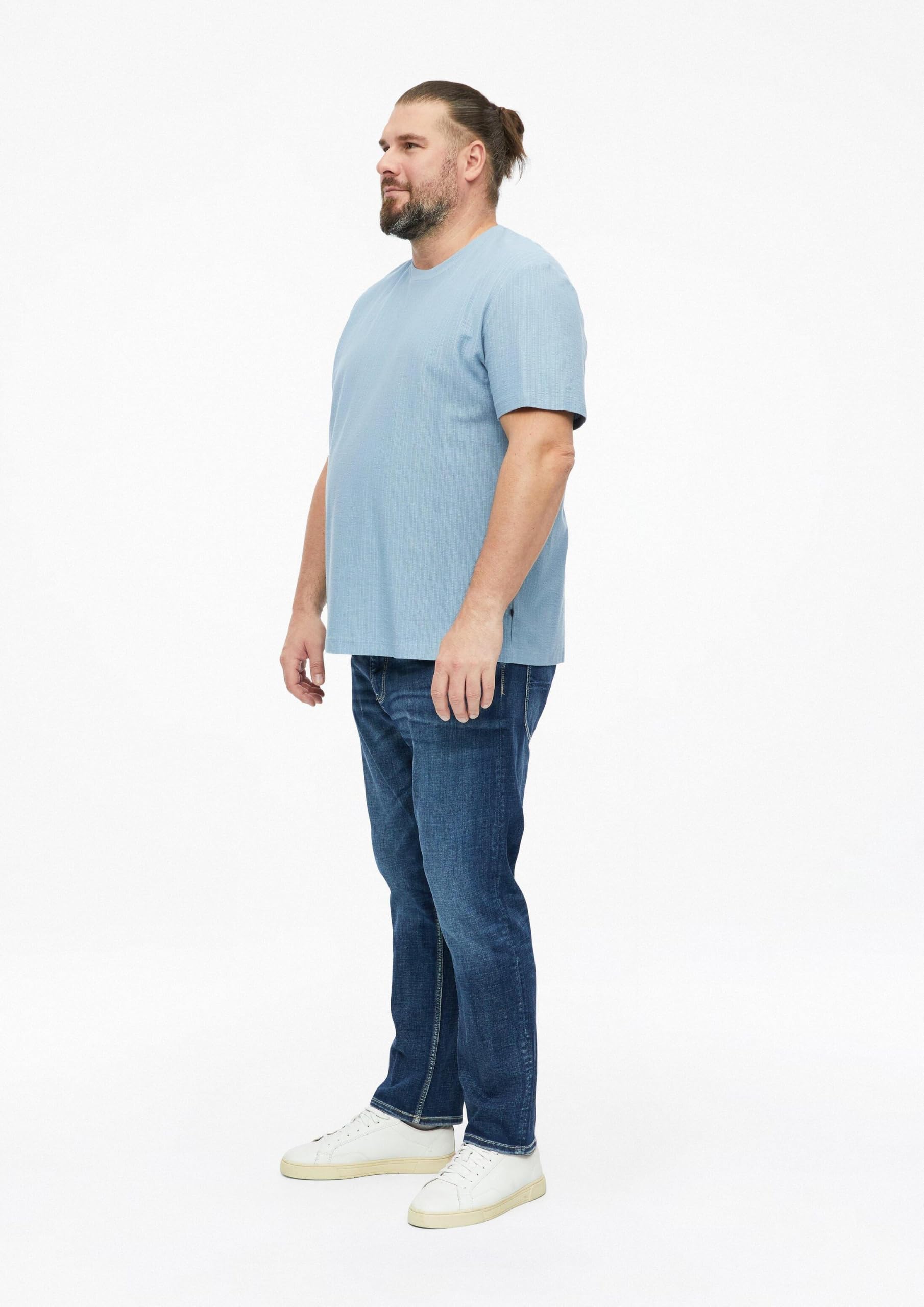 s.Oliver Junior T-Shirt Rippstruktur Hellblau 3XL