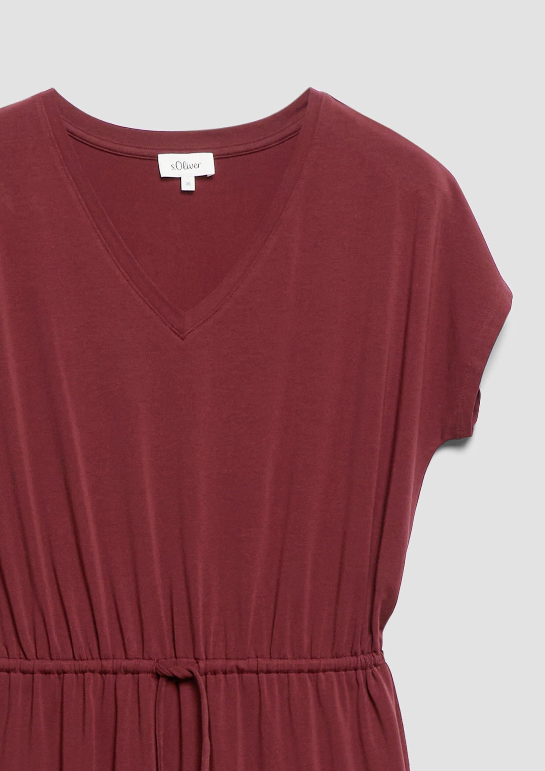 s.Oliver RED LABEL Midi-Kleid Baumwollmix Gr.42 Tunnelzug