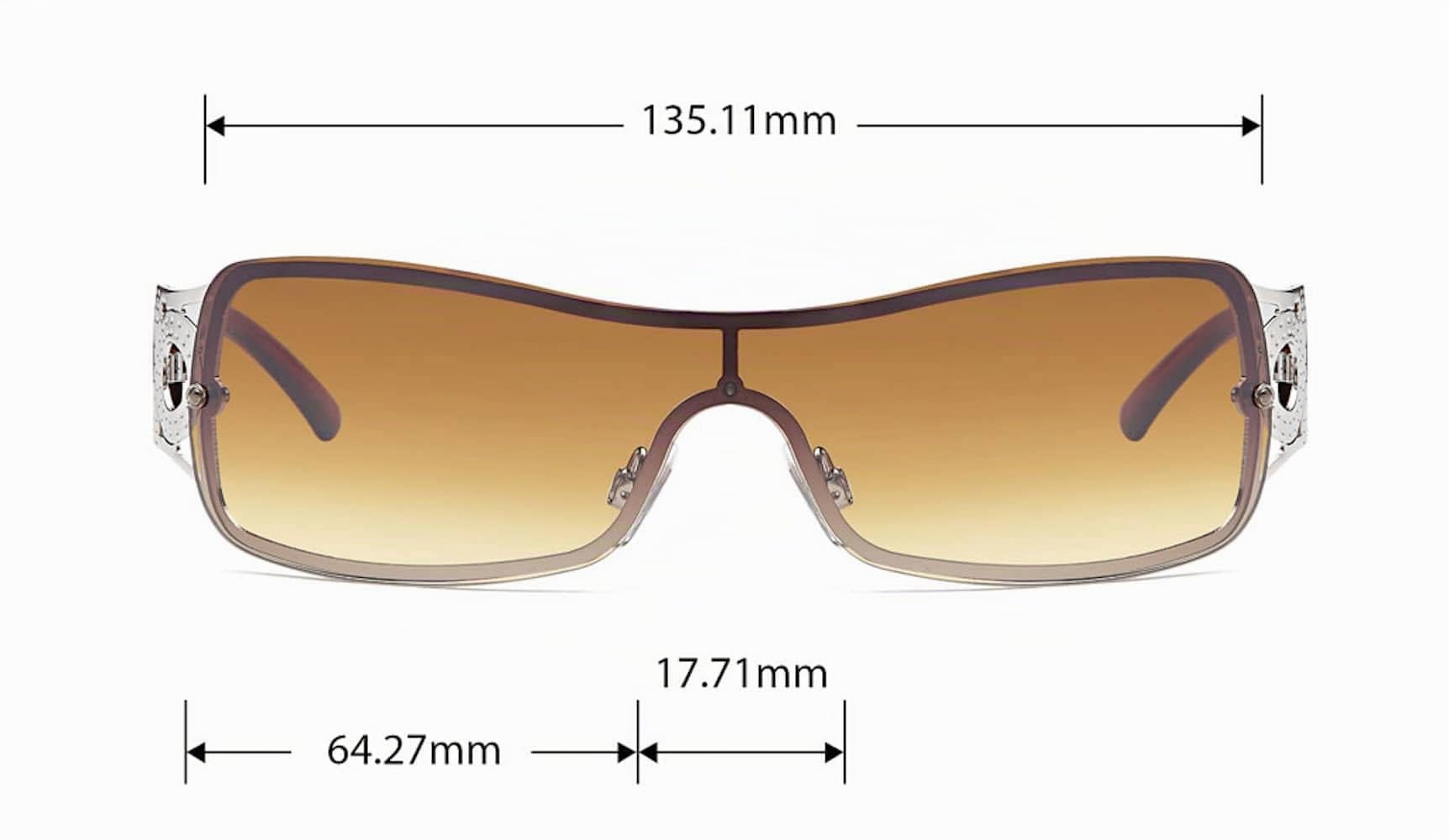 BEZLIT Shield Sonnenbrille Damen oversize braun