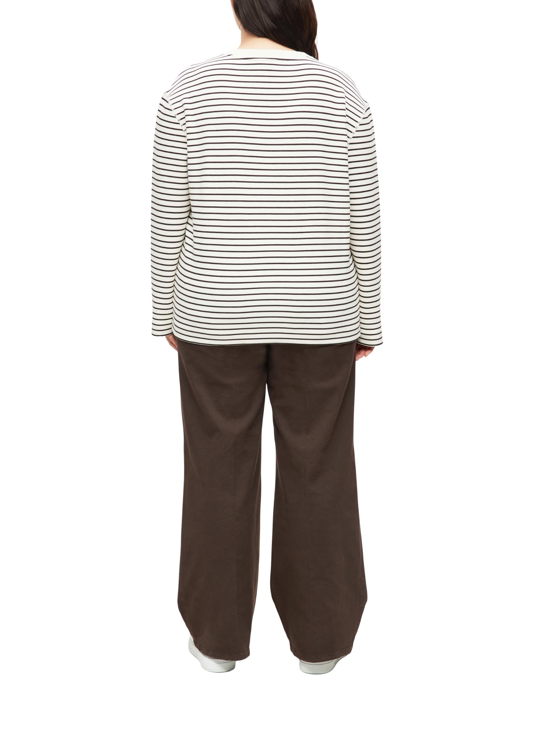 s.Oliver RED LABEL Scuba-Sweatshirt Ringel Gr.46 Braun