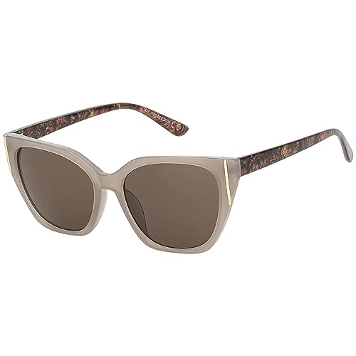 BEZLIT Cat Eye Damen Sonnenbrille Taupe UV400 groß
