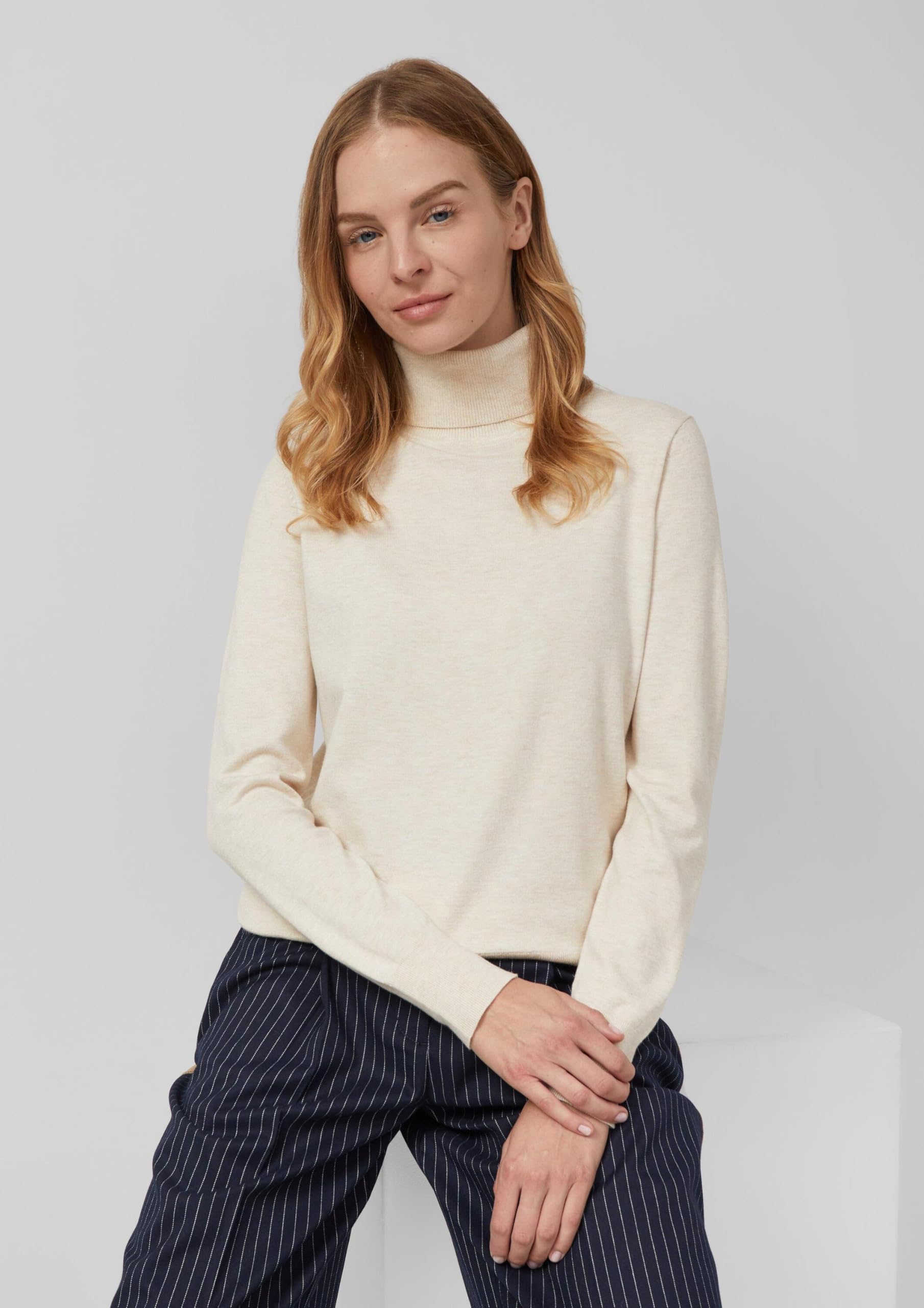 s.Oliver Rollkragenpullover Viskosemix Gr.42 beige
